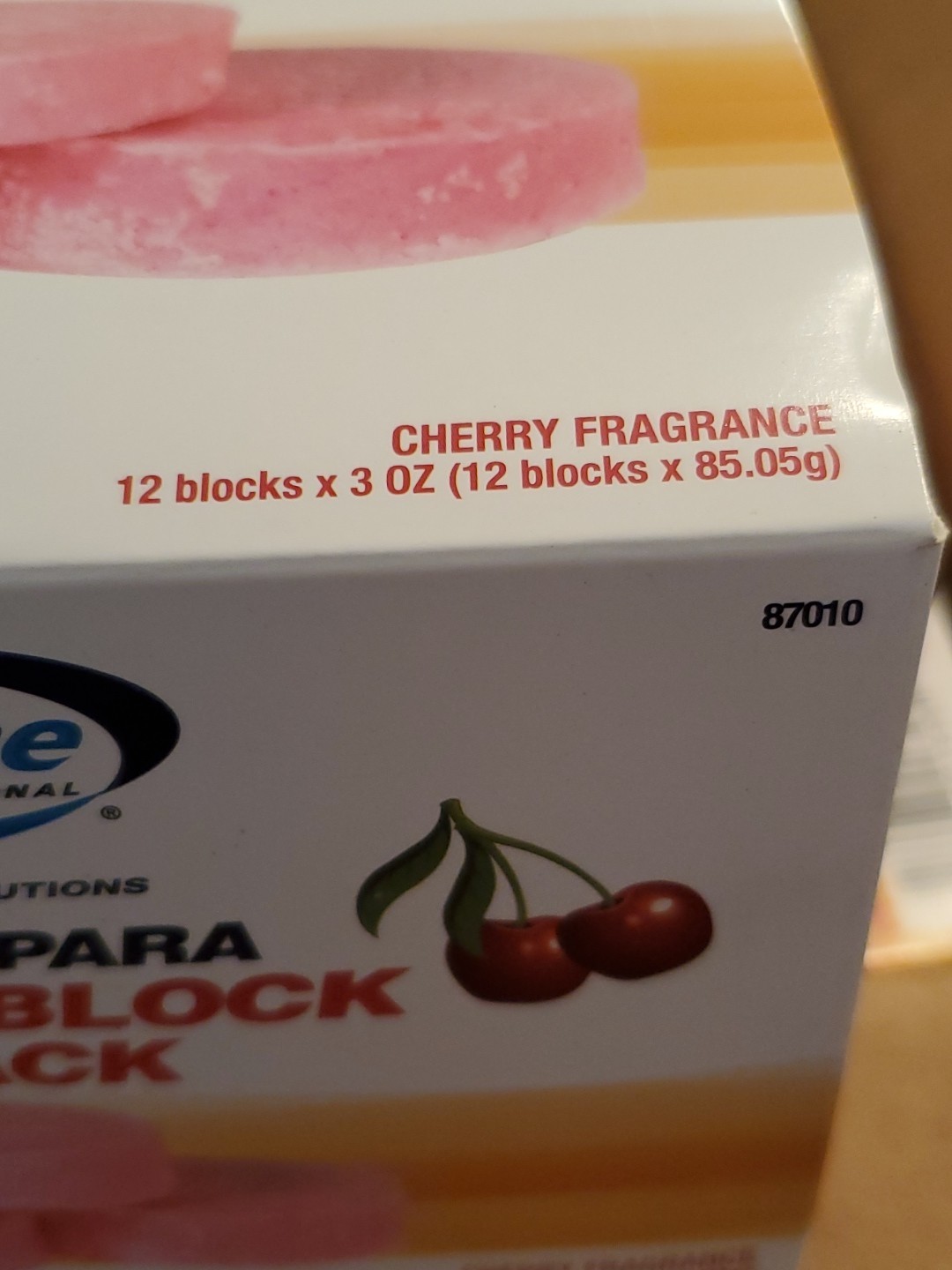 48 LOT 3 oz. Urinal Toss Block Cherry Para Urinal Cakes Pink Cherry Case 87010