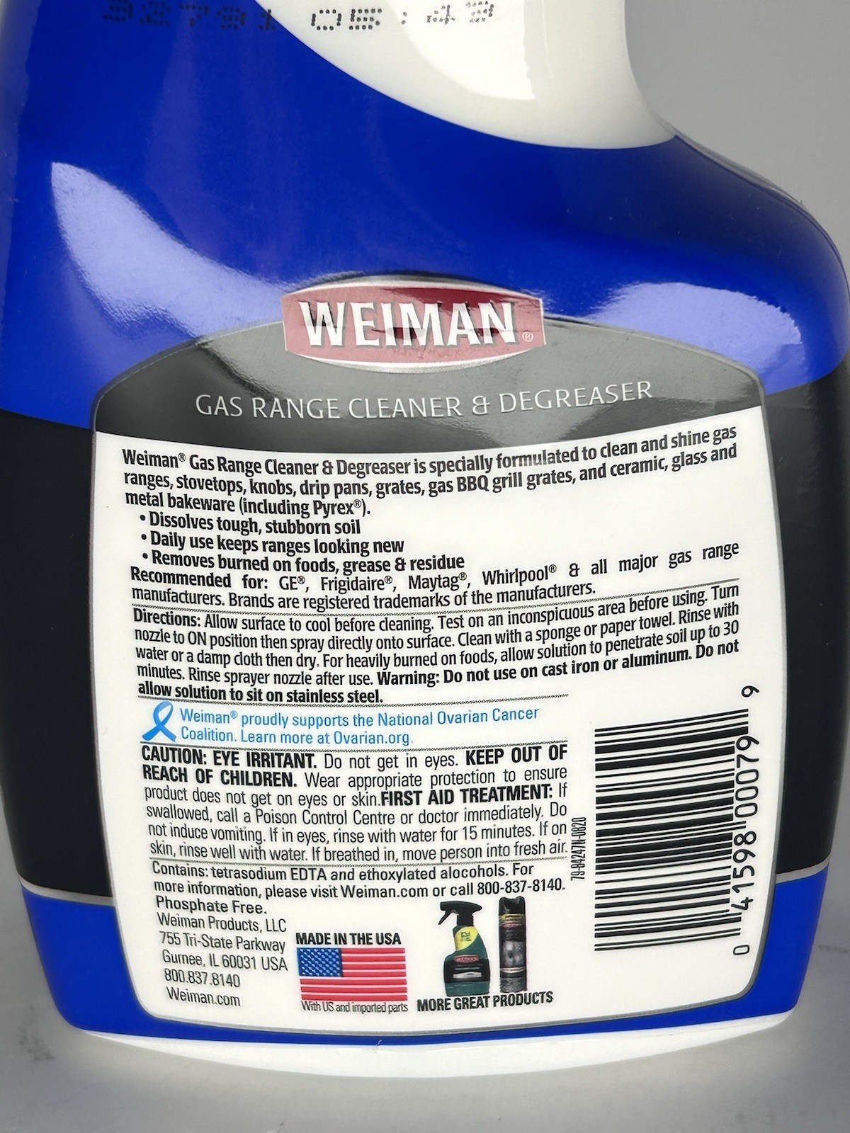 Gas Range Stove Cleaner Weiman 12oz HEAVY DUTY Ceramic CLEANER DEGREASER NEW