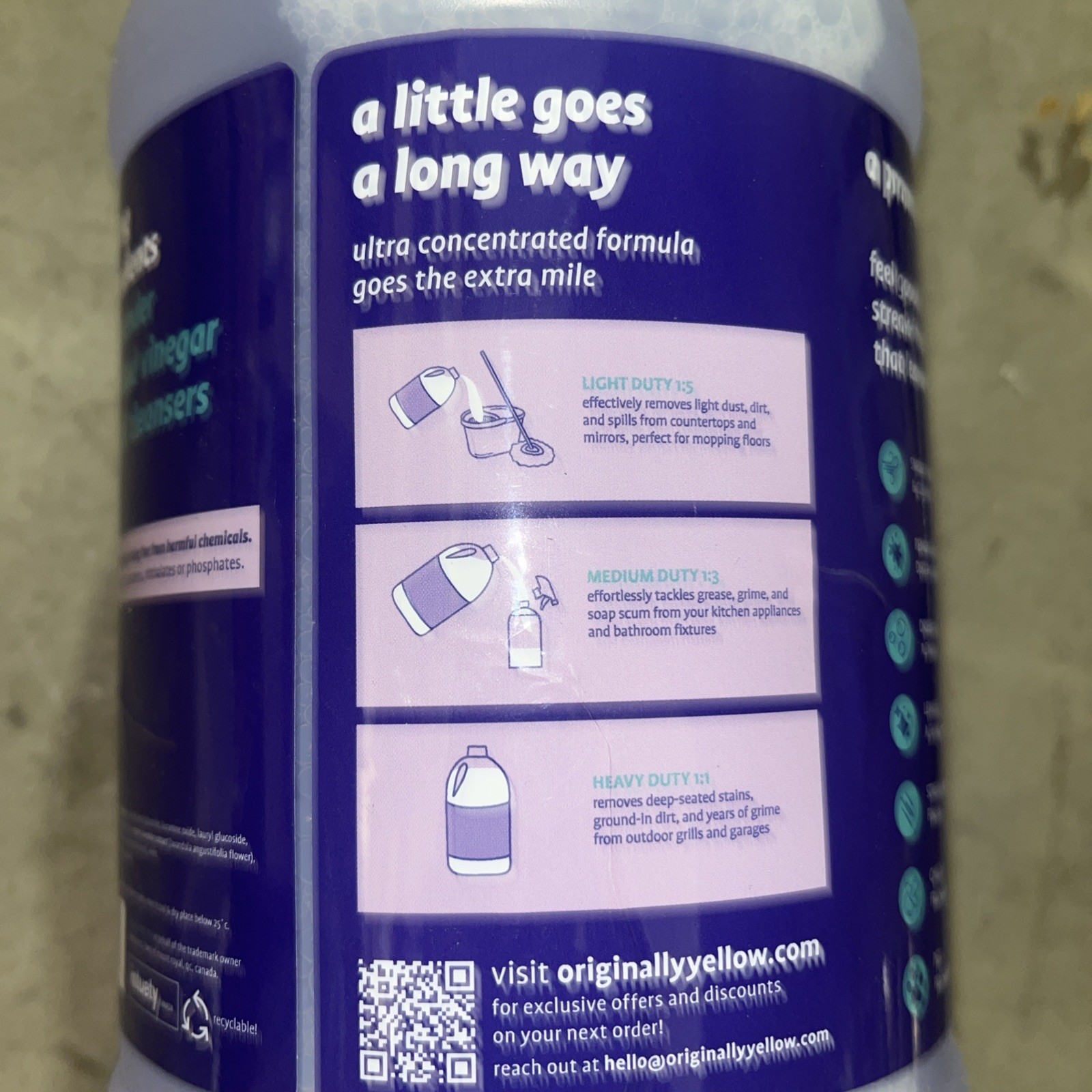 Originally Yellow Lavender Vinegar For Cleaning Purpose | USA Made All Purp
