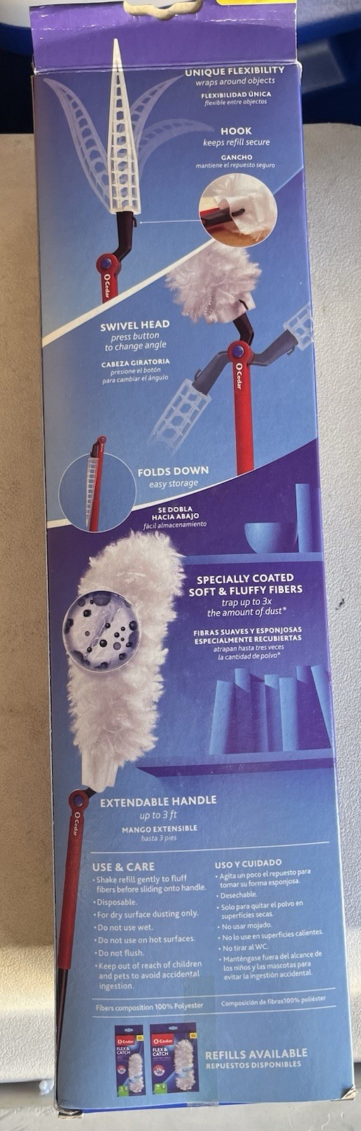 4 NIB O-CEDAR Flex and Catch Heavy Duty Dusting Kit Extends 3ft + 5 refills