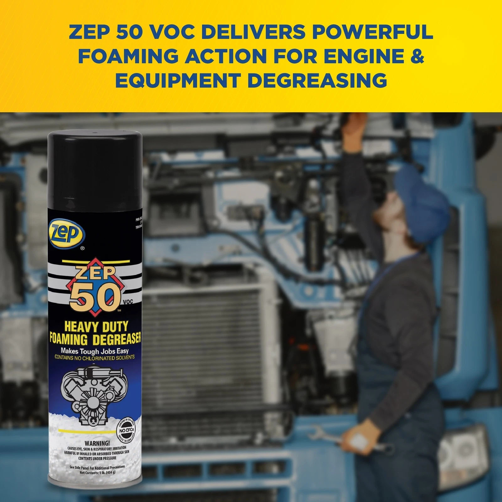 Zep 50 VOC Heavy Duty Foaming Degreaser 16 Oz (Case of 12) 361301