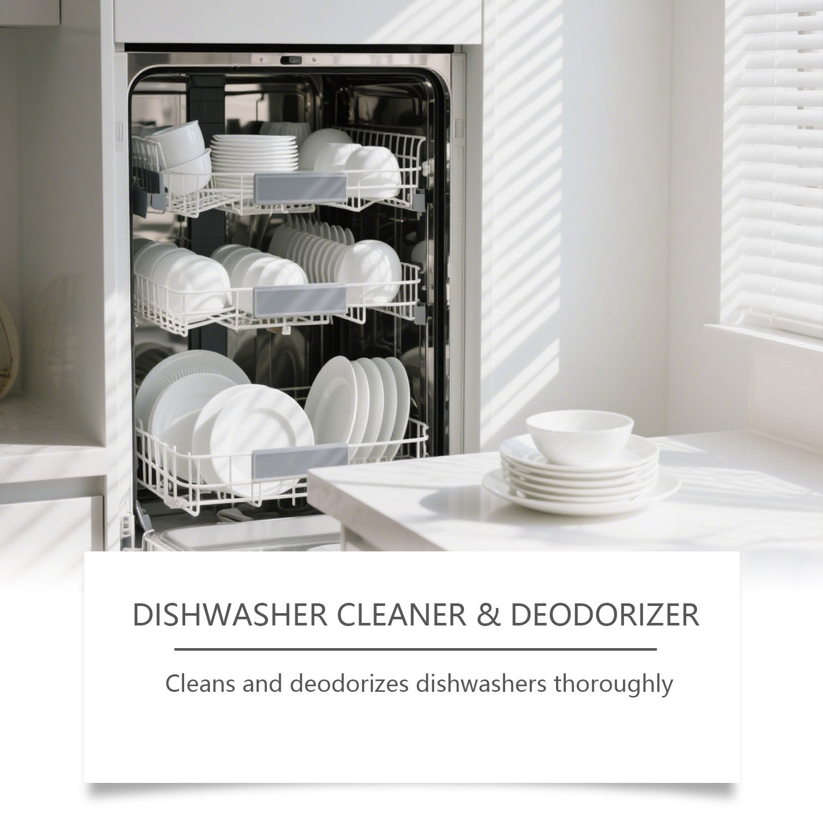 12 Count Dishwasher Cleaner Tablets, Fragrance Free, Deep Cleaning Descaler Pods