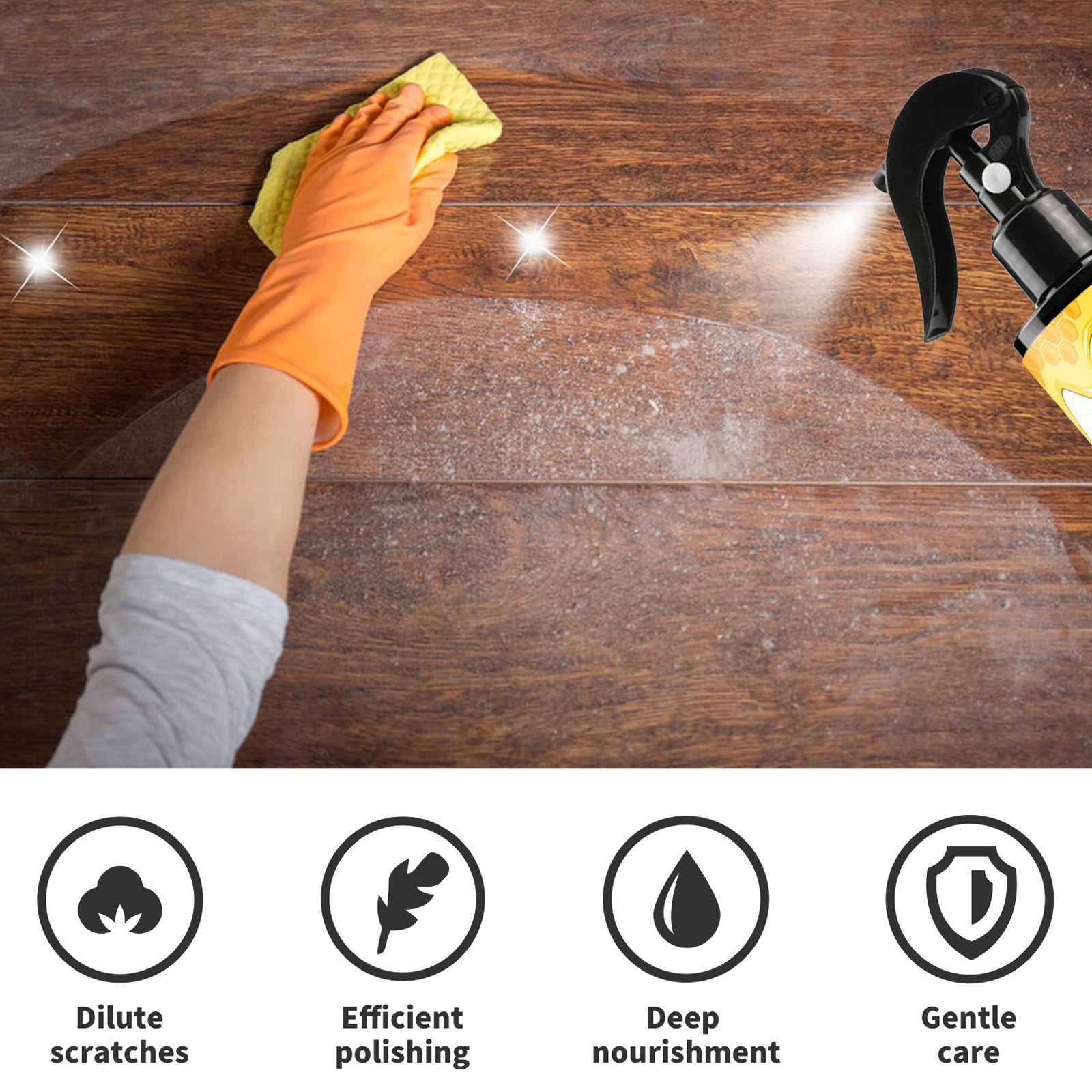 Beeswax Spray Cleaner,Natural Furniture Polish,Beewax Care Restorer,Wood Floors