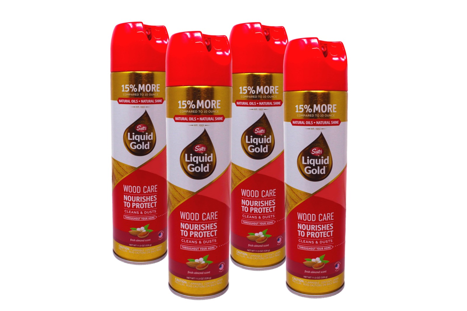 Scott’s Liquid Gold Wood Care Spray Fresh Almond 11.5 oz (Pack of 4)