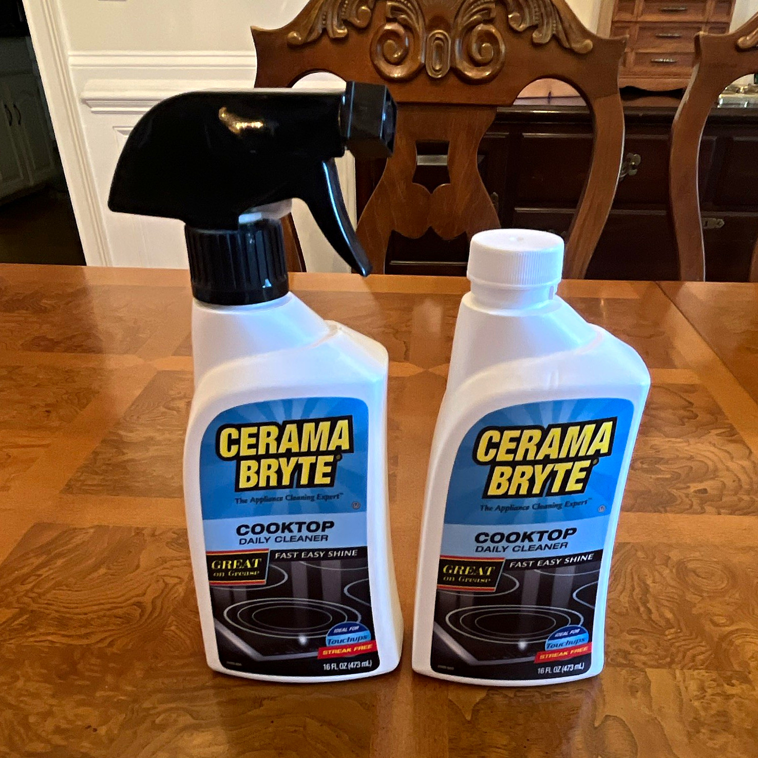 Cerama Bryte Cooktop Cleaner Spray, Ammonia Free, Unscented, 2 Pack 16 fl oz