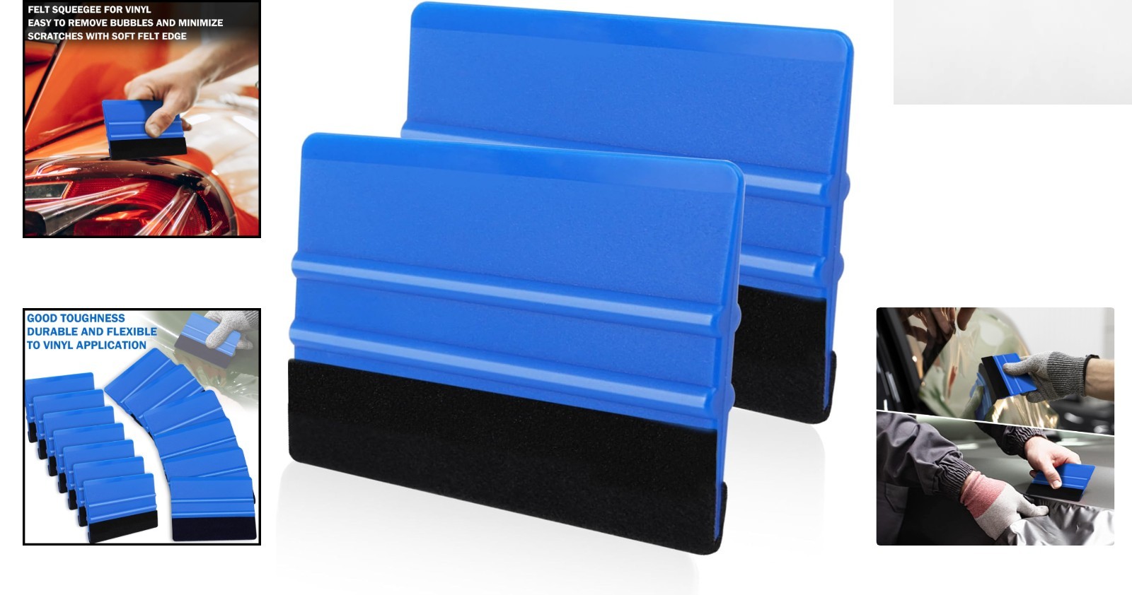Modern Blue Felt Squeegee Kit – Scratch-Free Vinyl Application Tools, 2 Pcs