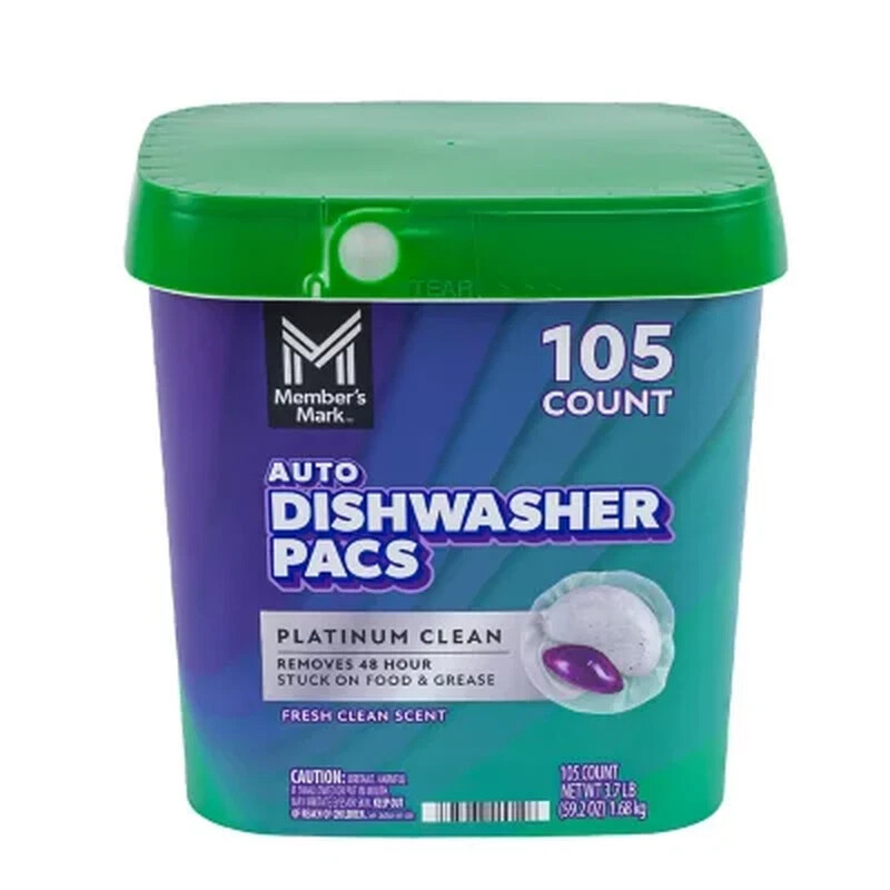 Member’s Mark Platinum Clean Automatic Dishwasher Pacs, Fresh Clean, 105 ct