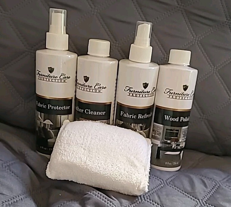 FURNITURE CARE PROTECTION Fabric/Refresher/Wood, Leather Polish Set New Open Box