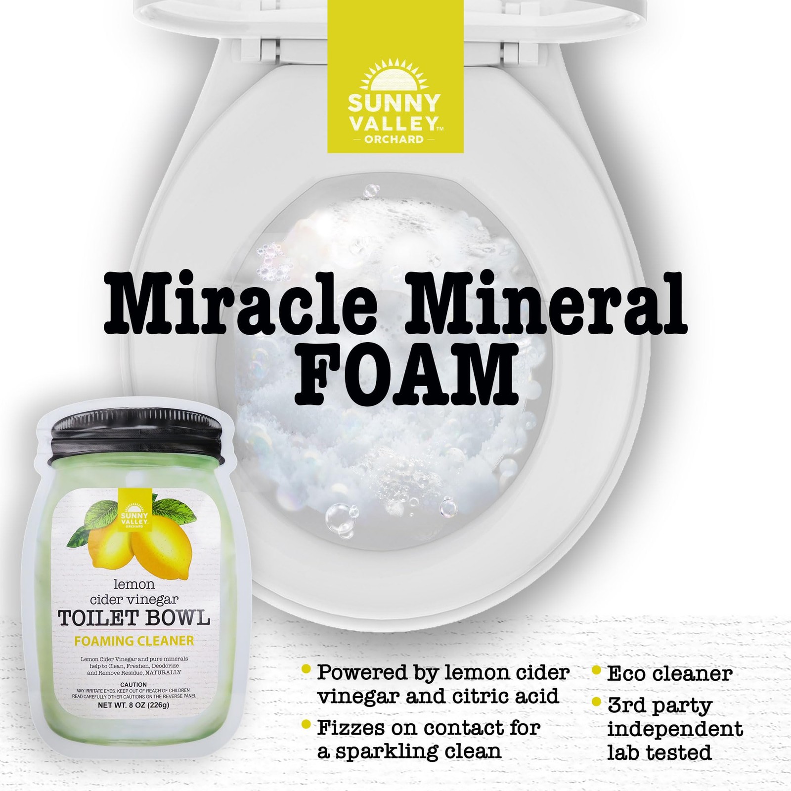 Sunny Valley Orchard Lemon Cider Vinegar Foaming Toilet Bowl Cleaner