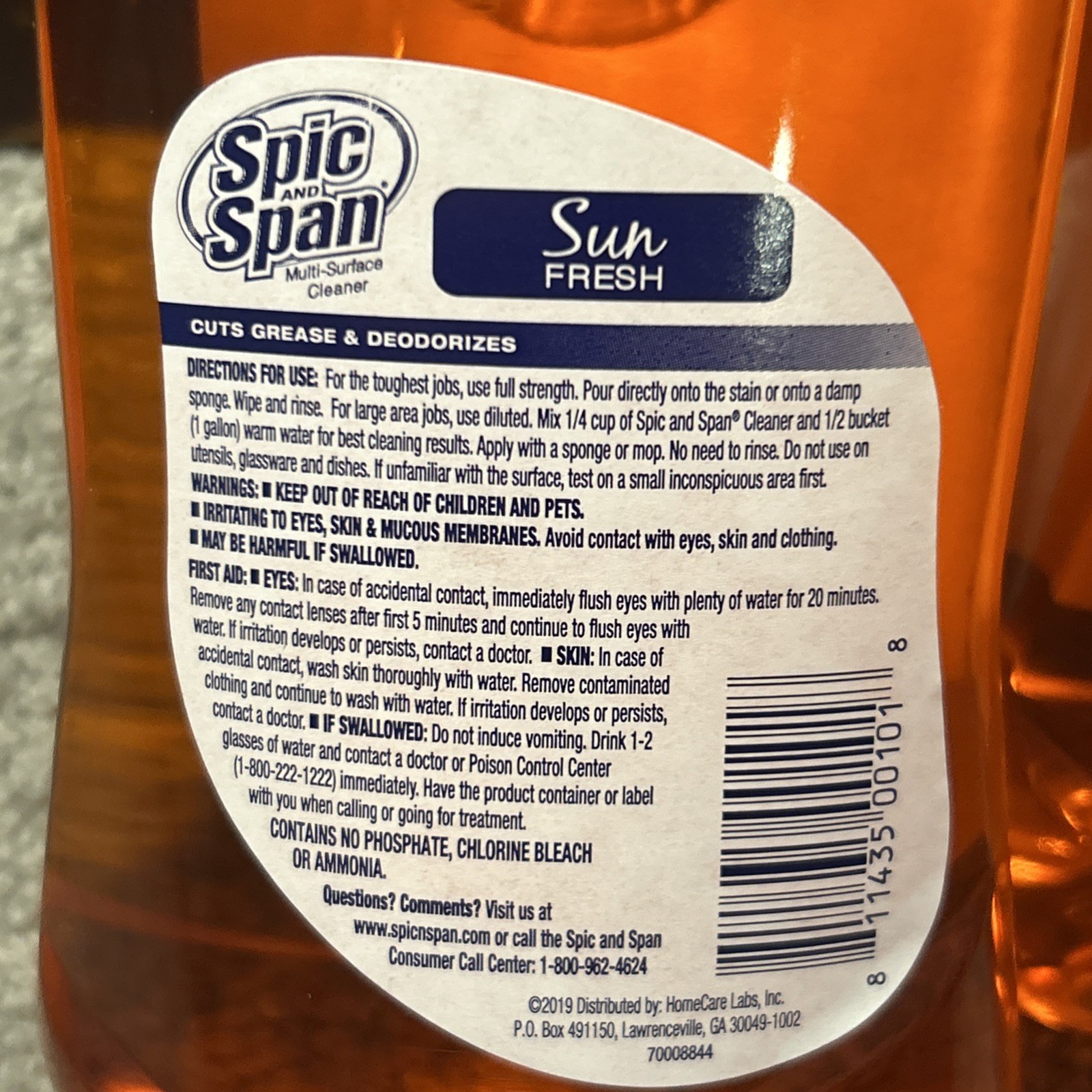 X2 Spic And Span Multi-Surface Cleaner Liquid Sun Fresh, 28oz