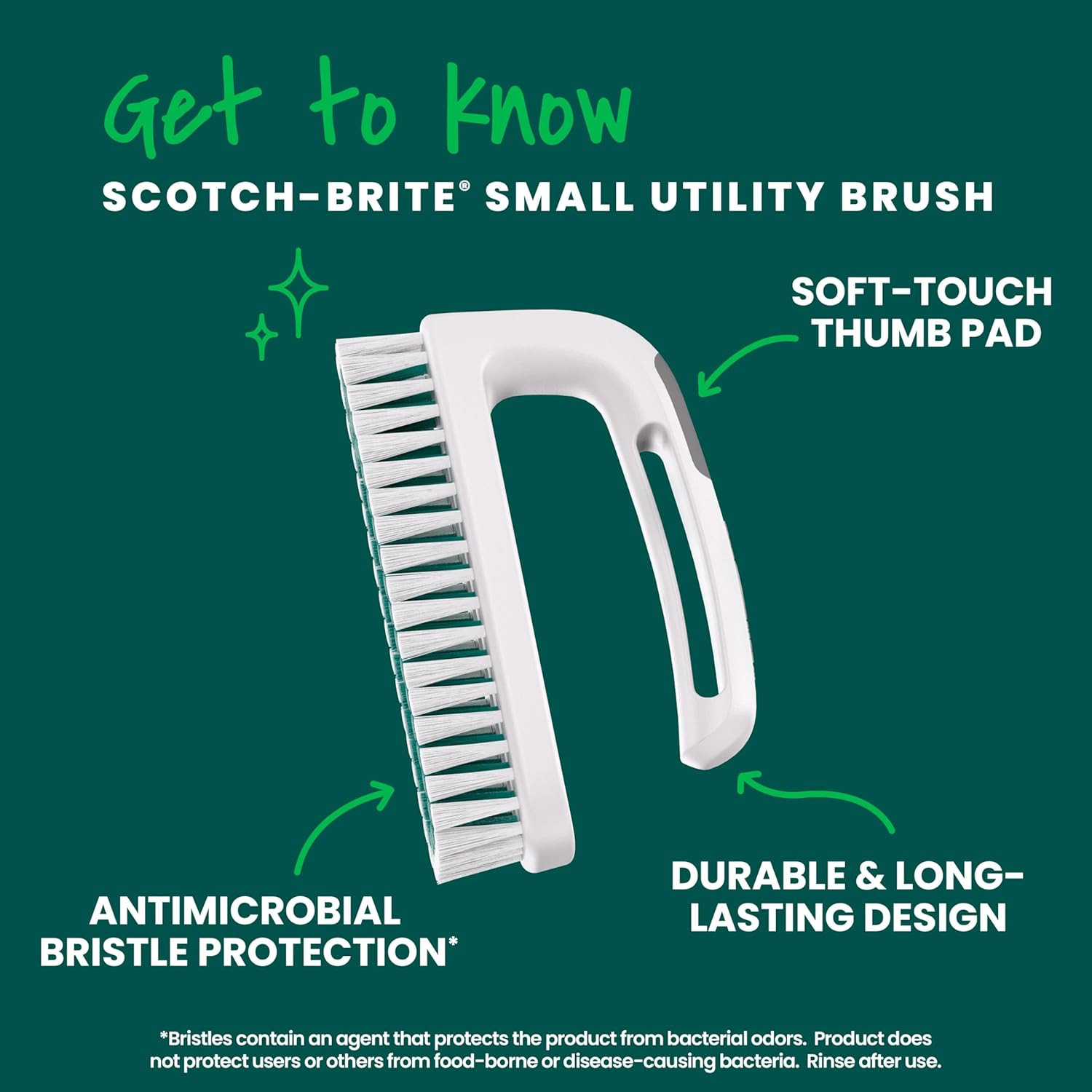 Small Utility Brush, Long Lasting Dish Brush with Handle for Scrubbing Cookware,