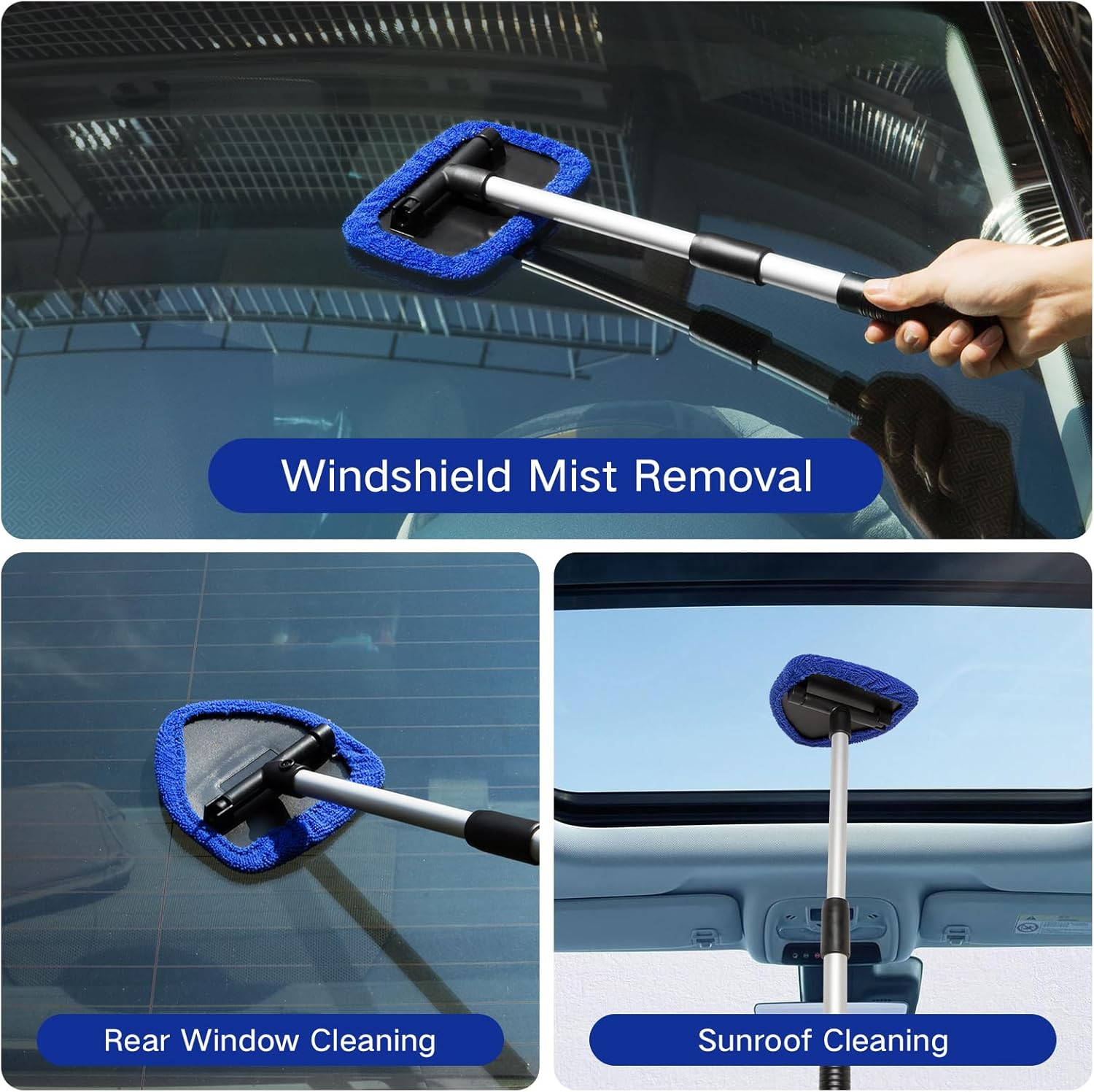 Qydipclin 10Pcs Windshield Cleaner Tool, Car Window Cleaning Wash Kit with 4 Reu