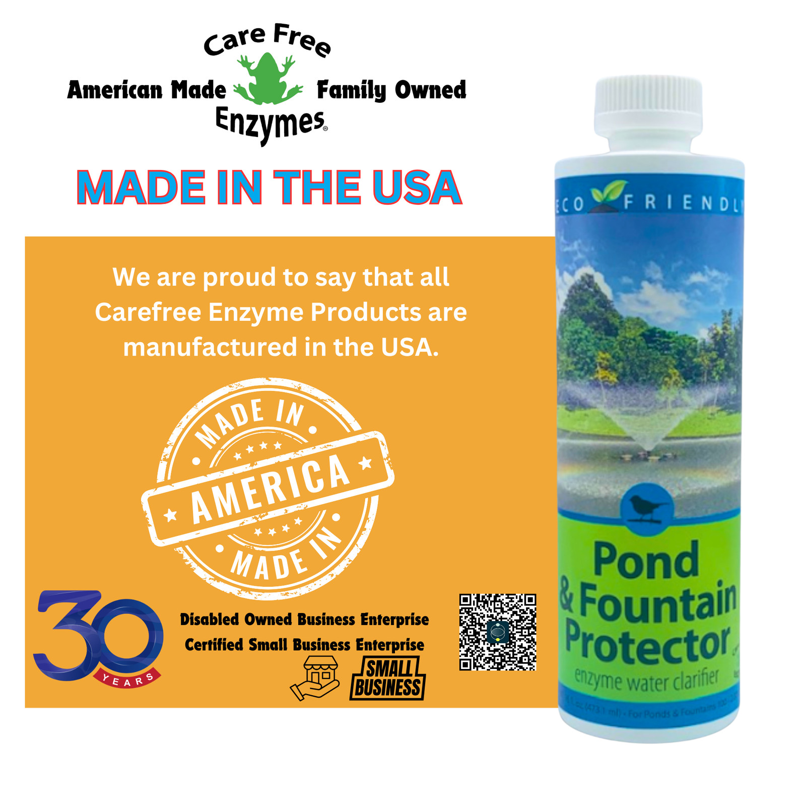 Natural Pond & Fountain Water Treatment | Keeps Water Clear & Clean | 16 oz