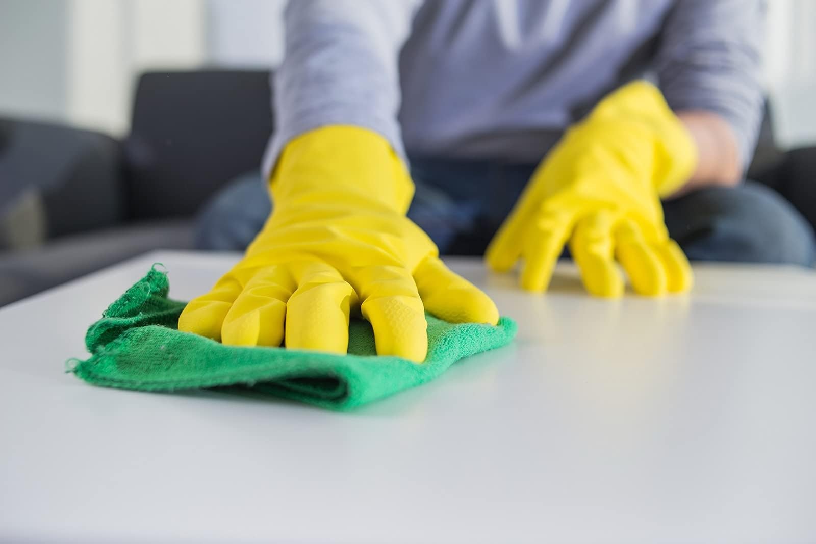 SteadMax 1 Pair Cleaning Gloves, Reusable Natural Rubber Dish Small, Yellow