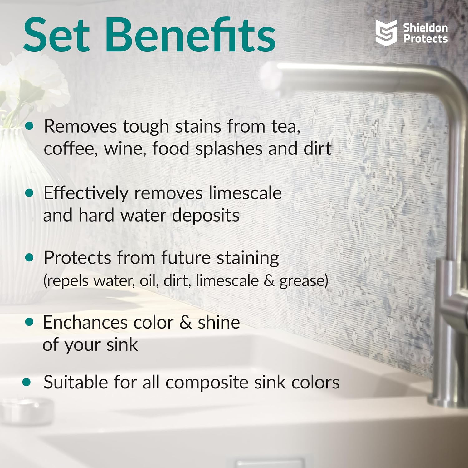 Sink Restorer Kit – 3-Step System: Heavy Duty Kitchen Sink Cleaner, Hard Water S