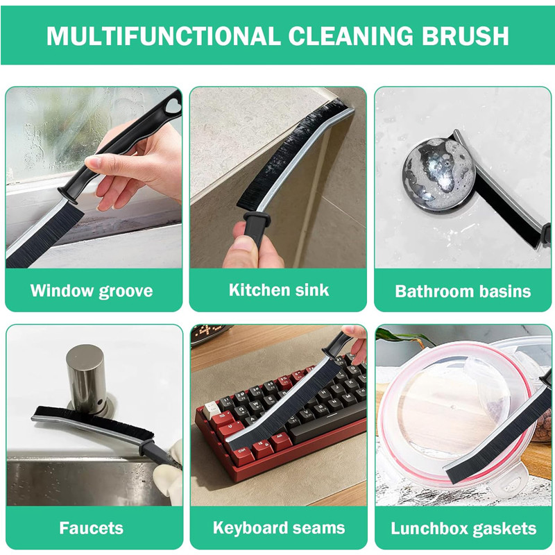 3PCS Crevice Cleaning Brush Window Gap Groove Bathroom Kitchen Cleaning Tool