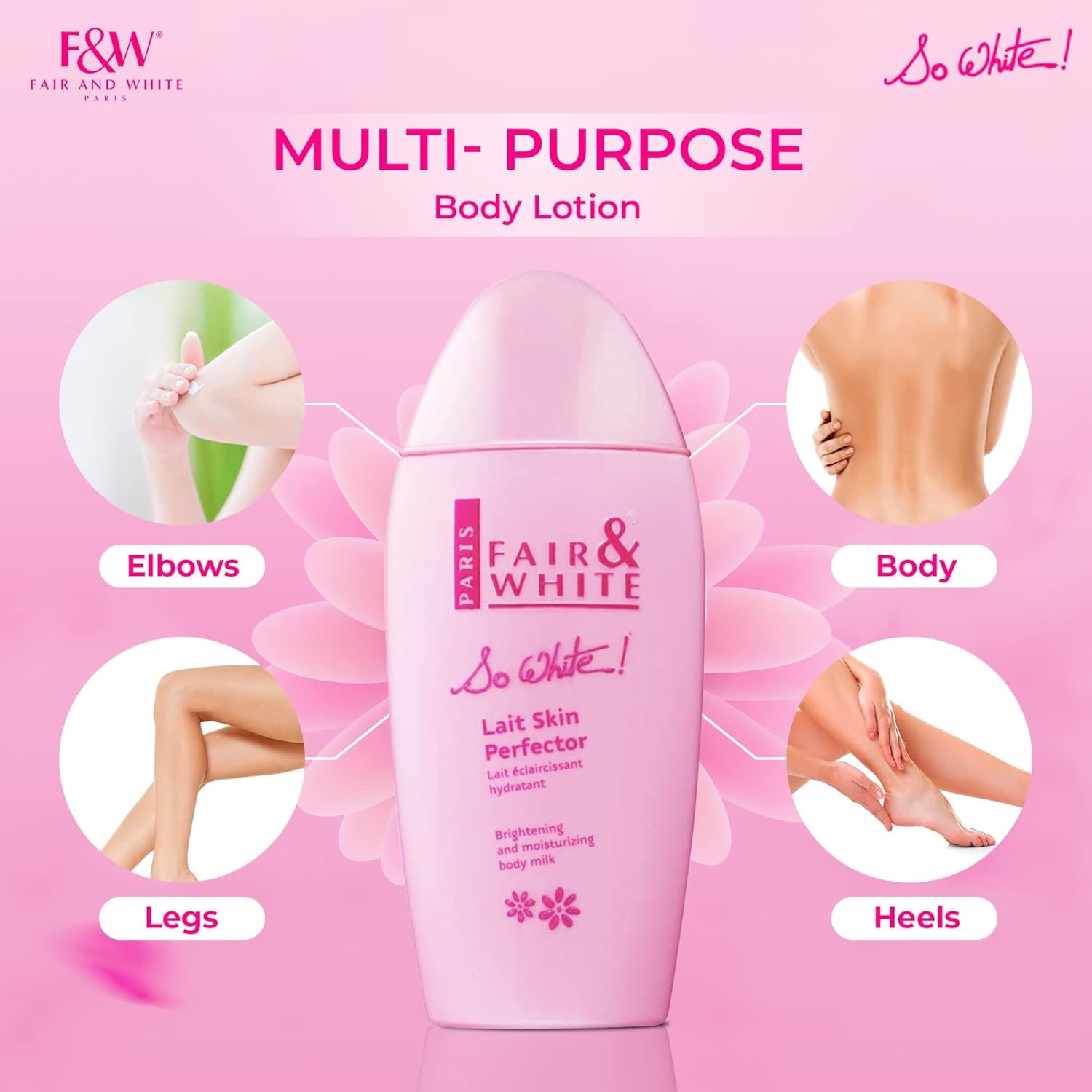 FAIR & WHITE So White, Skin Brightening Lotion – 500 ml / 17.6 Fl oz – Daily M