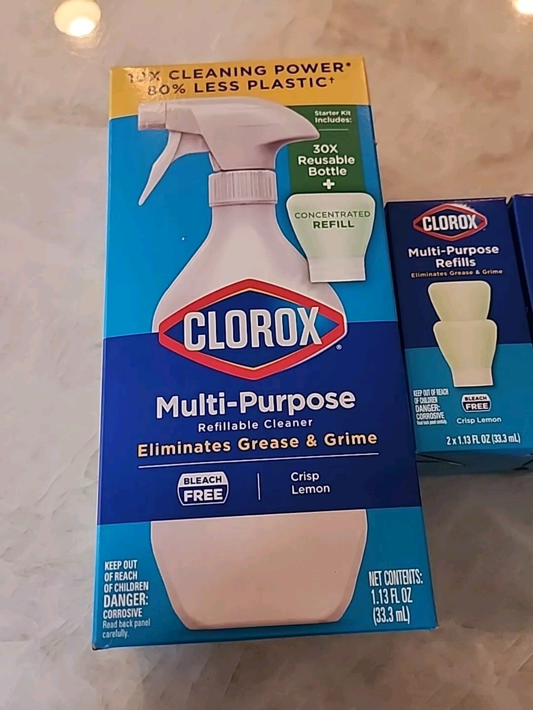 Clorox Refillable Cleaner Starter Kit Crisp Lemon All-Purpose Cleaner &6 Refills
