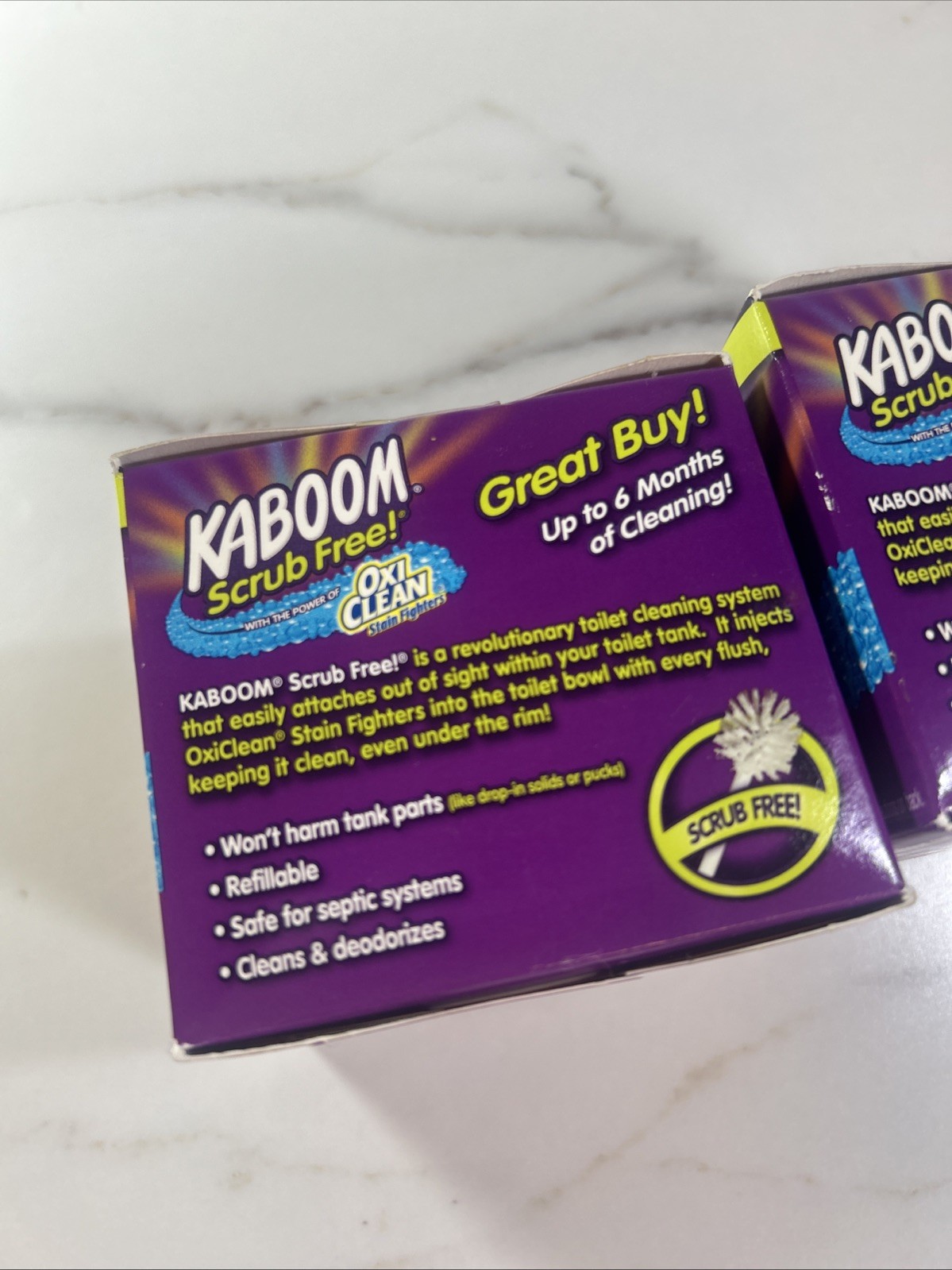 Kaboom Scrub Free Toilet Cleaning Refill Tablets 2 Count Continuous Clean 2