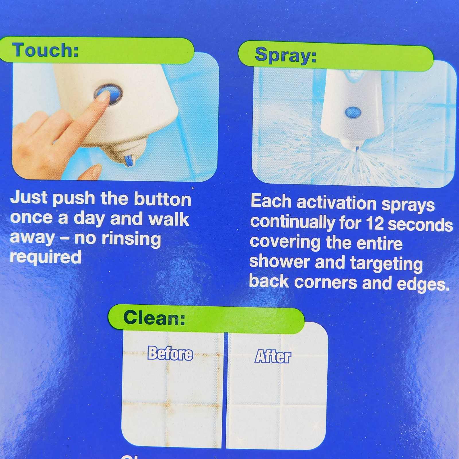 Scrubbing Bubbles Automatic Shower Cleaner Sealed One Button Dual Spray NEW