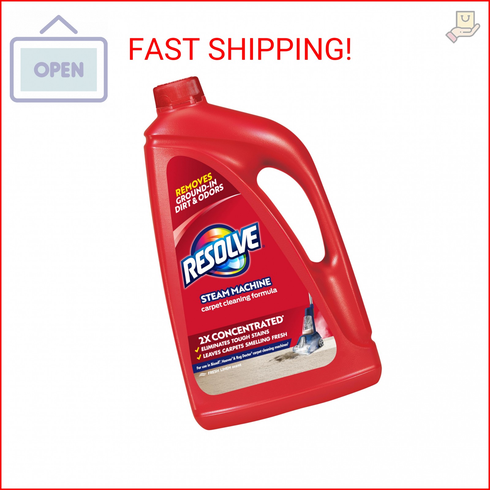 Resolve Steam Carpet Cleaner Solution Shampoo, 3.75 Lb Bottle, 2X Concentrate, S