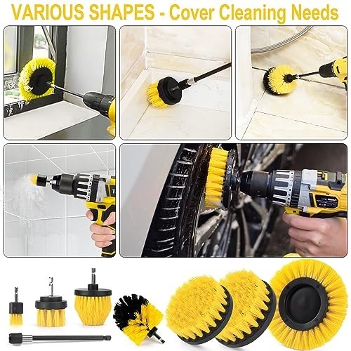 18 Pack Drill Brush Attachment Set for Car, Bathroom, Carpet, Tile, Grout