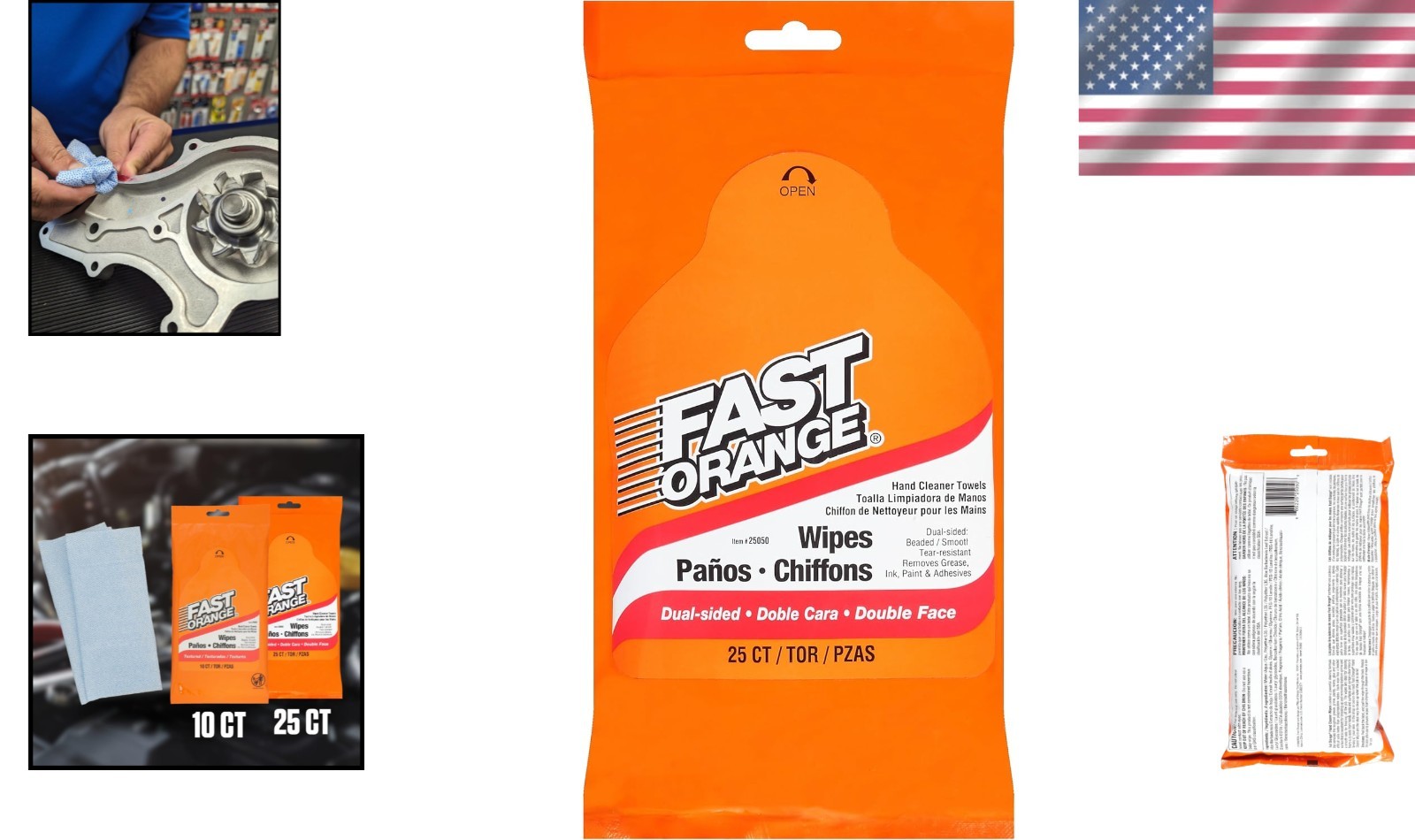 25 Count Permatex Mechanic Wipes – Non-Toxic Orange Scented Heavy-Duty Cleaning