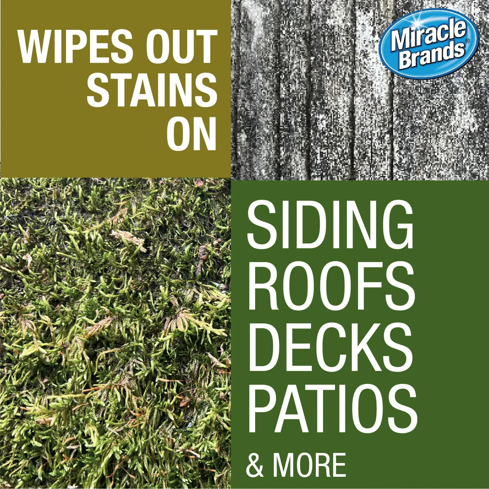 Outdoor Cleaner Spray-On Concentrate 64oz Algae Mold Mildew Stain Remover