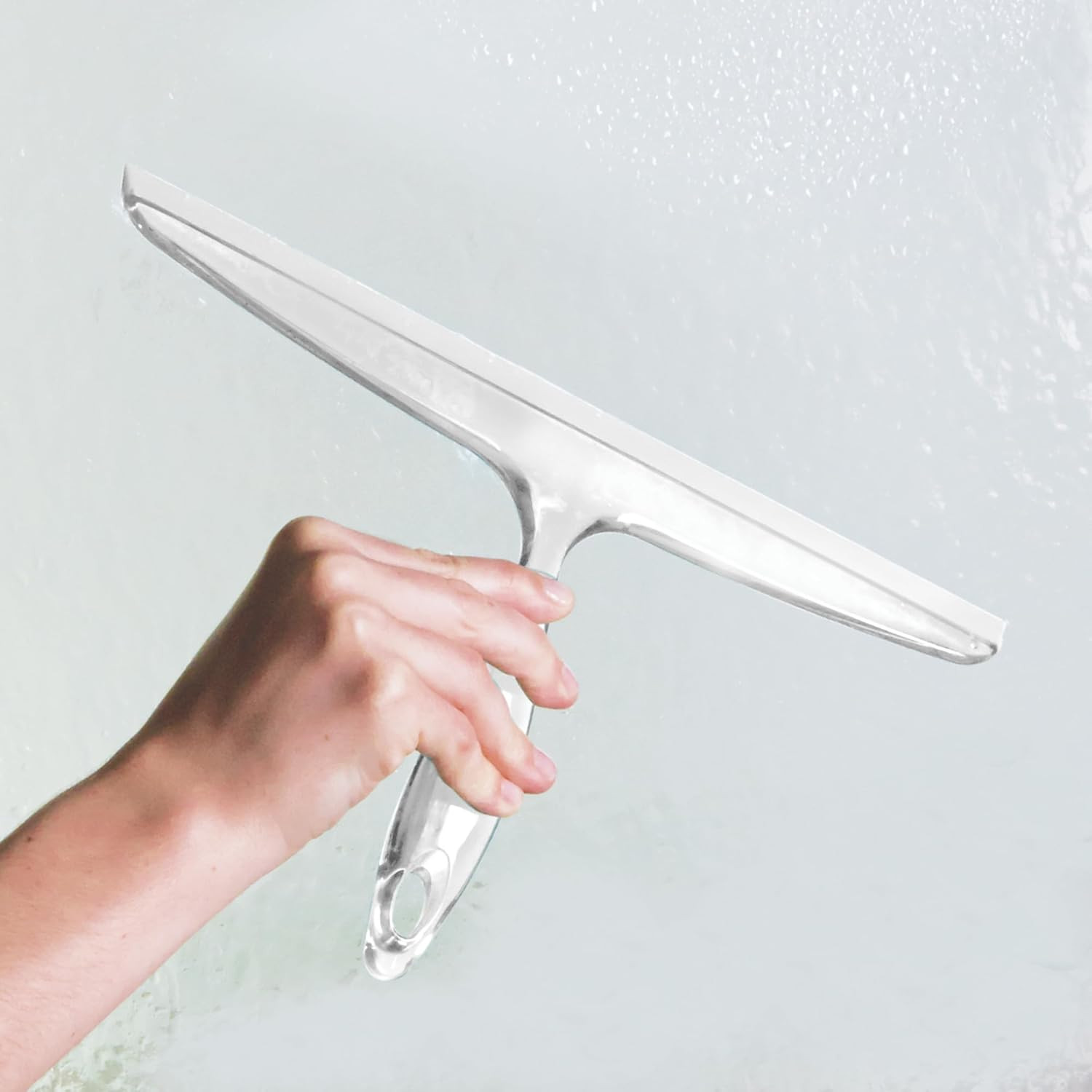 Durable Plastic Shower Squeegee with Suction Hook – Sleek Efficient Cleaning
