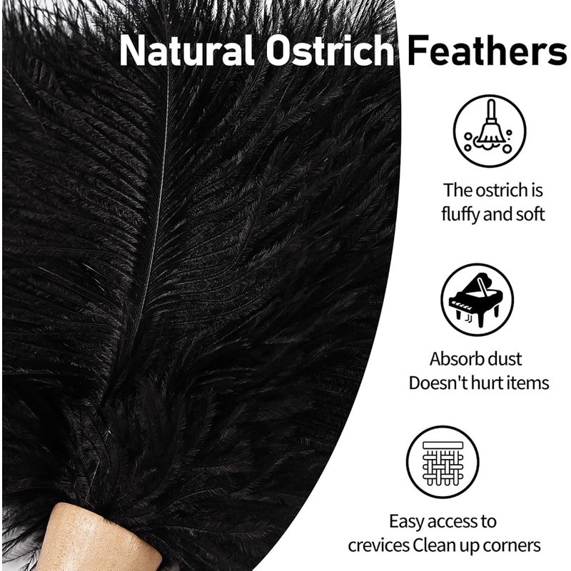 Ostrich Feather Duster High Quality Dusting Tool Home Office Car Cleaning New