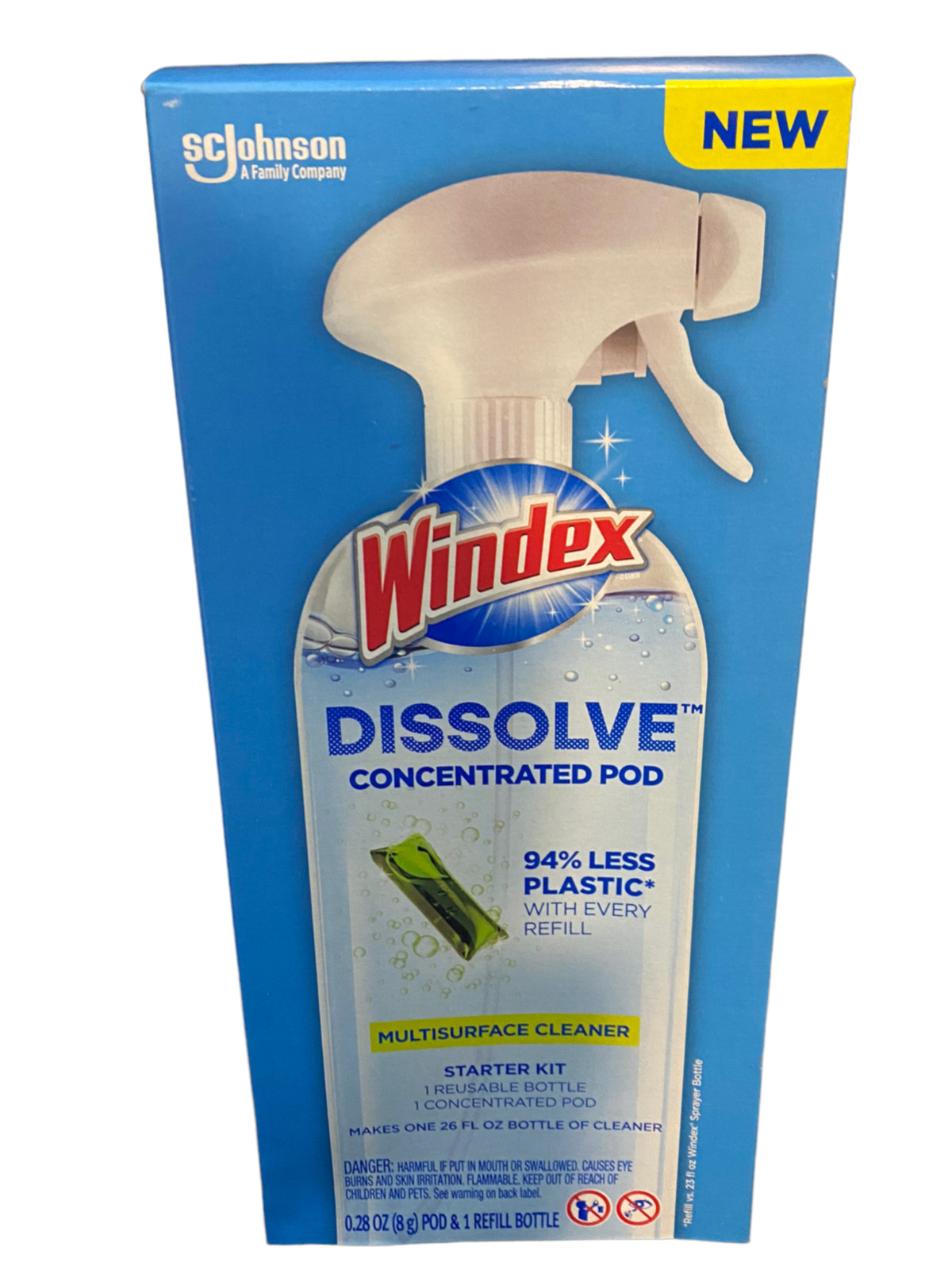 Windex Dissolve Concentrated Pods, Multisurface Cleaner Starter Kit W/ 1 Pod