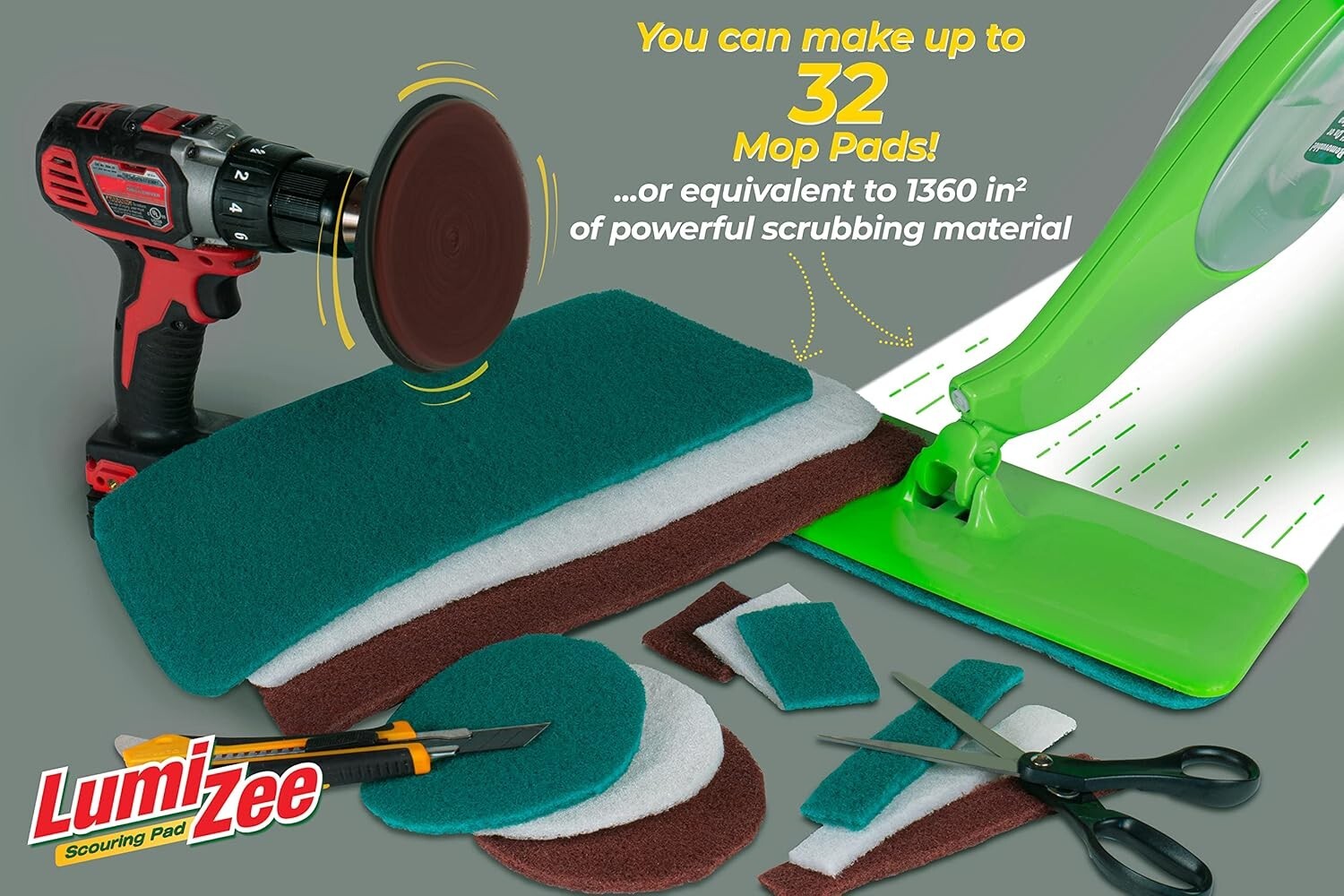 Economy Size 19ft Green Scrubbing Pad – Effective for Kitchen, Grills, and More