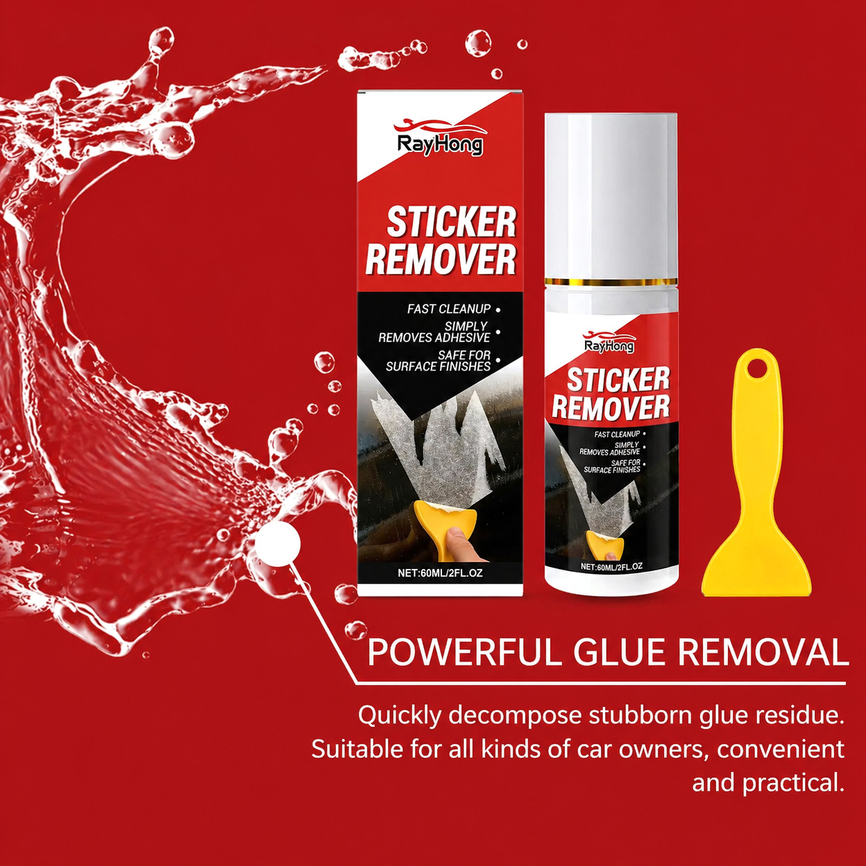 Powerful Automotive Adhesive Remover Spray Dissolves Sticky Tap Glue Decal Resid