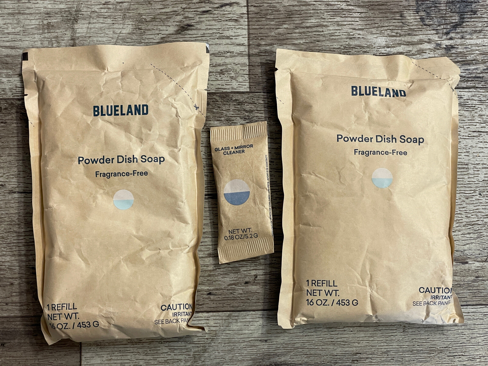 2x Blueland Dishwasher Powder Dish Soap 16oz +gift 1 Glass Cleaner Sample