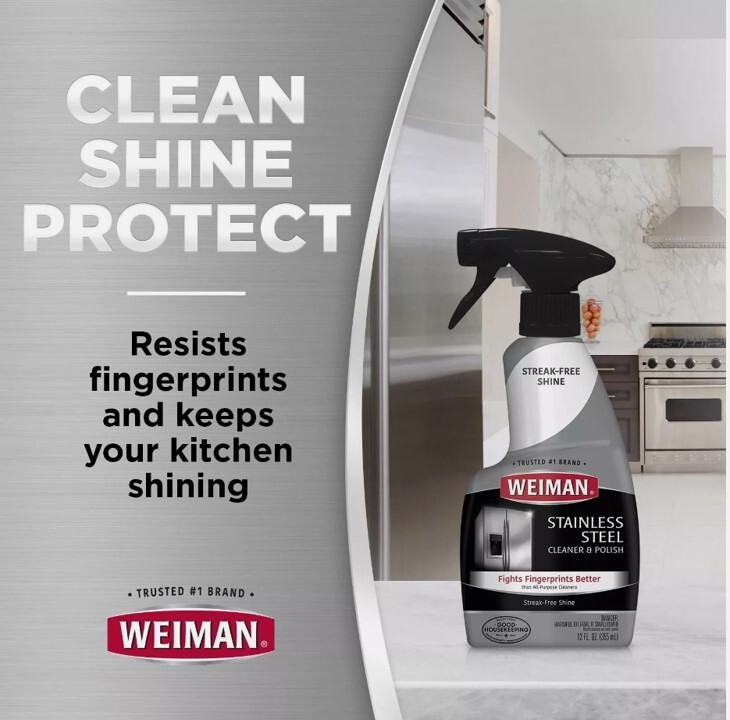 Weiman Stainless Steel Cleaner and Polish Trigger Spray – 12 Fl oz.
