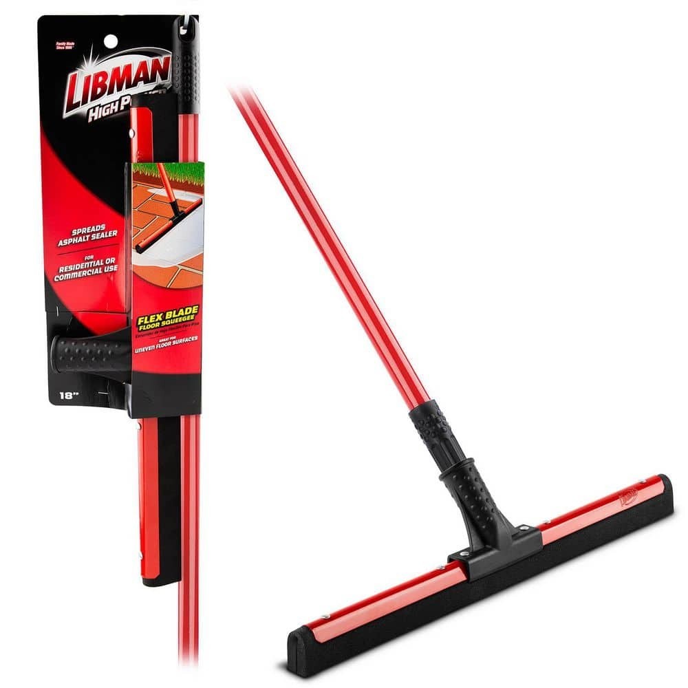 18 in. Flex Foam Blade Floor Squeegee with 52 Handle Steel Straight Durable New