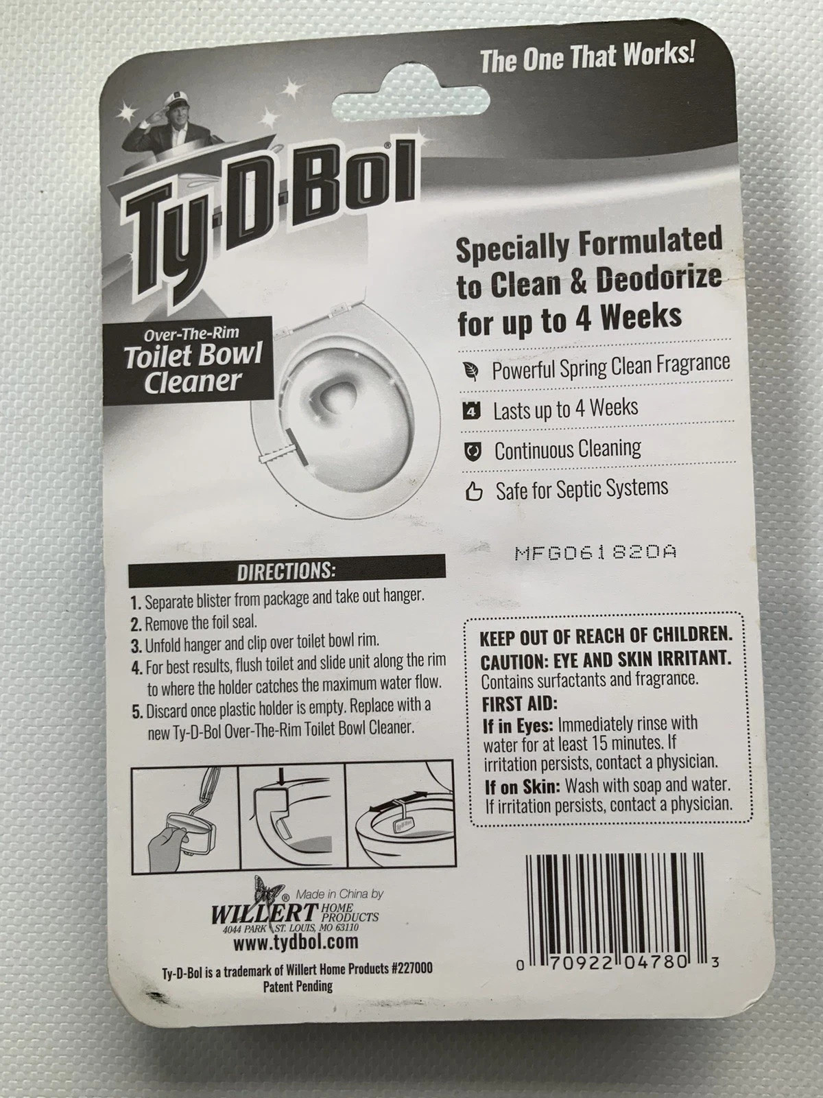 Ty-D-Bol OVER THE RIM Toilet Bowl Cleaner SPRING CLEAN NEW SEALED 2pack