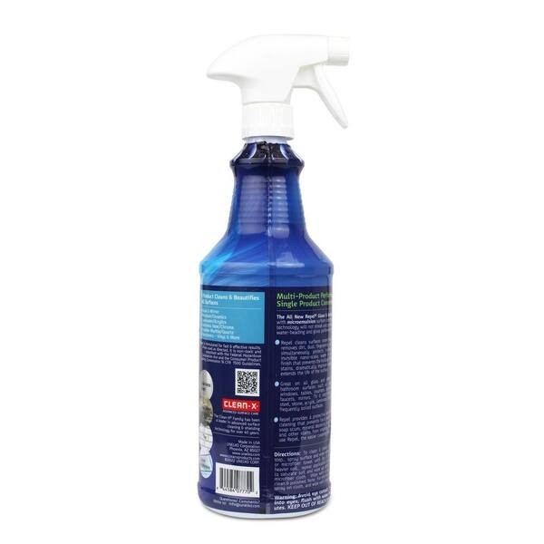 Clean-X 32 oz. Repel Glass and Surface Cleaner Repels smudges stains grime spots