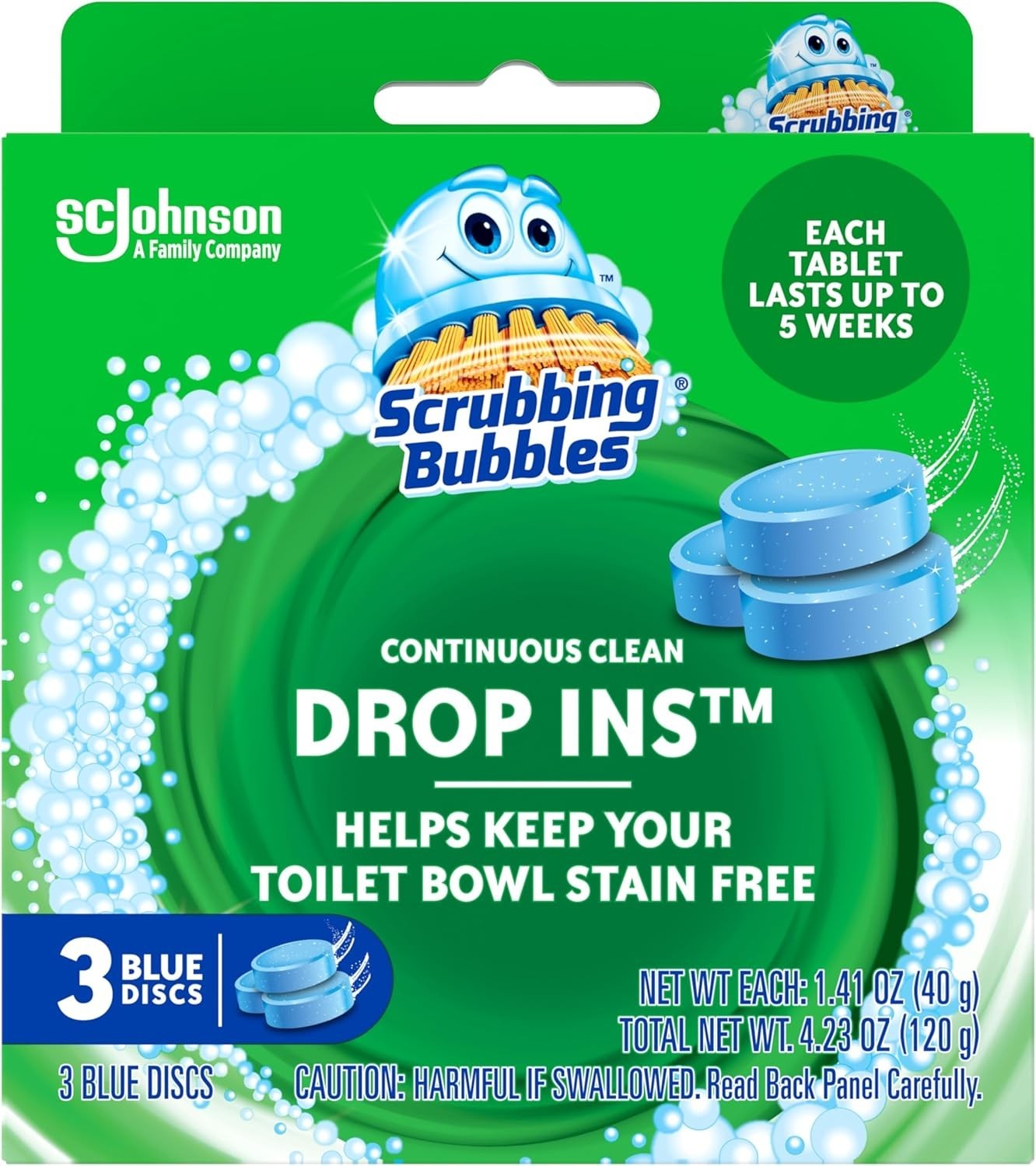 Scrubbing Bubbles Toilet Drop-Ins 3 Count Blue Septic-Safe Cleaner