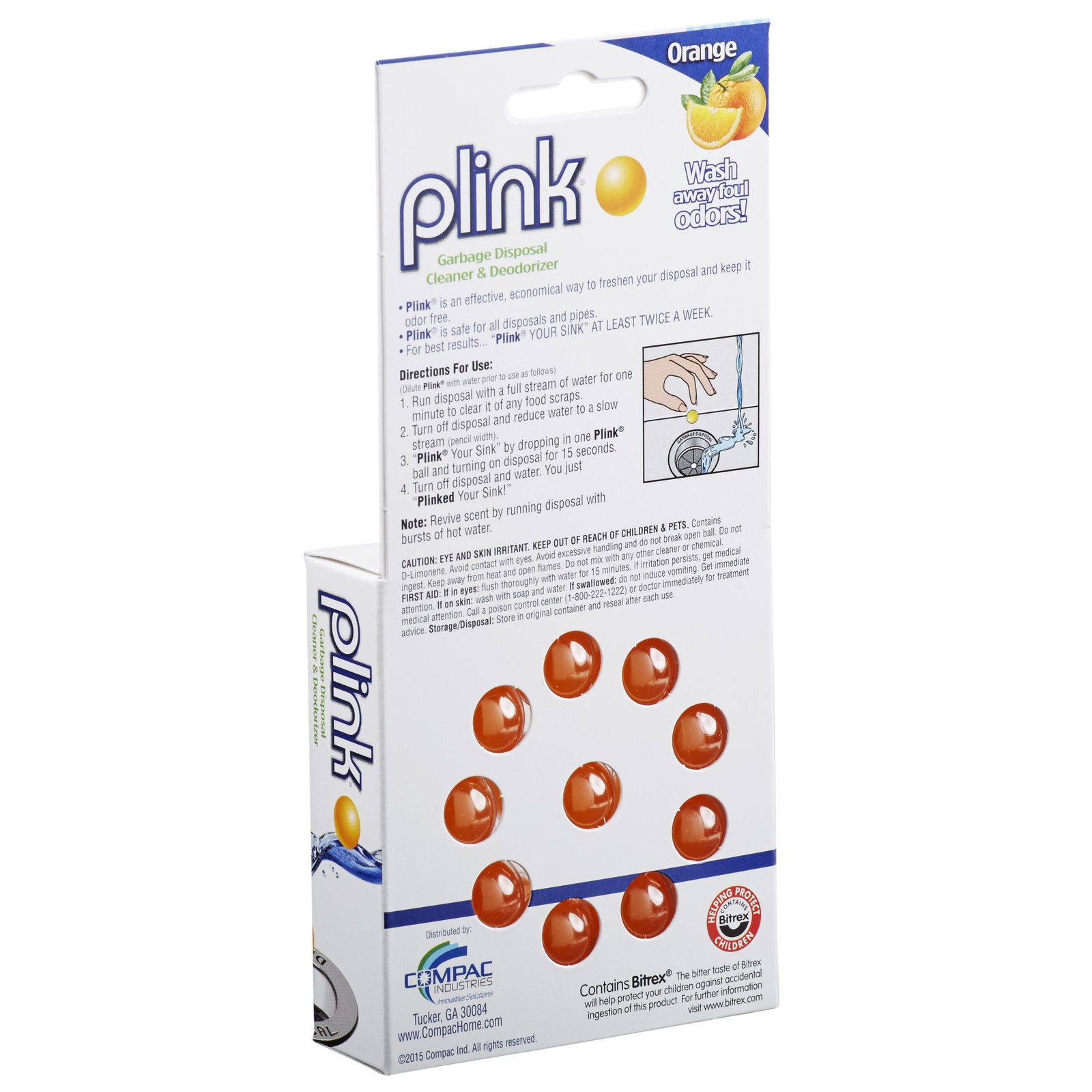 Compac Home Plink Garbage Disposal Cleaner Freshens Your Kitchen Orange 20 Count