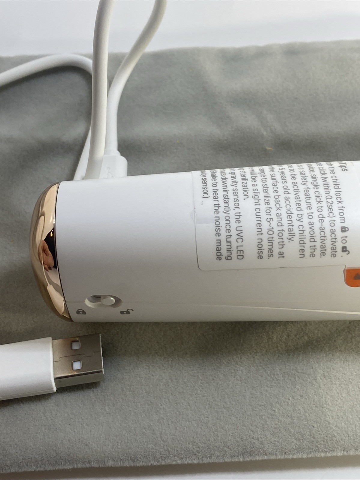 UVC LED Handheld Sterilizer for Travel & Hotel 59S White High Quality W Charger