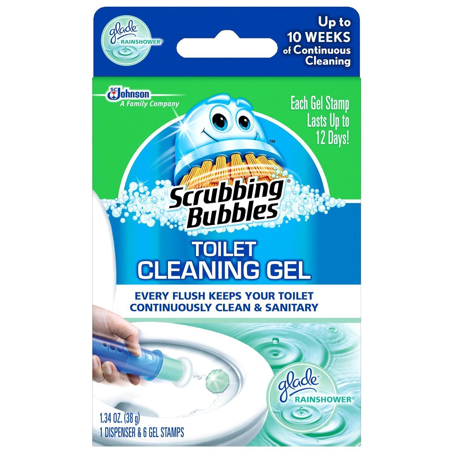 Scrubbing Bubbles 1.34 oz. Toilet Cleaning Gel, Rainshower