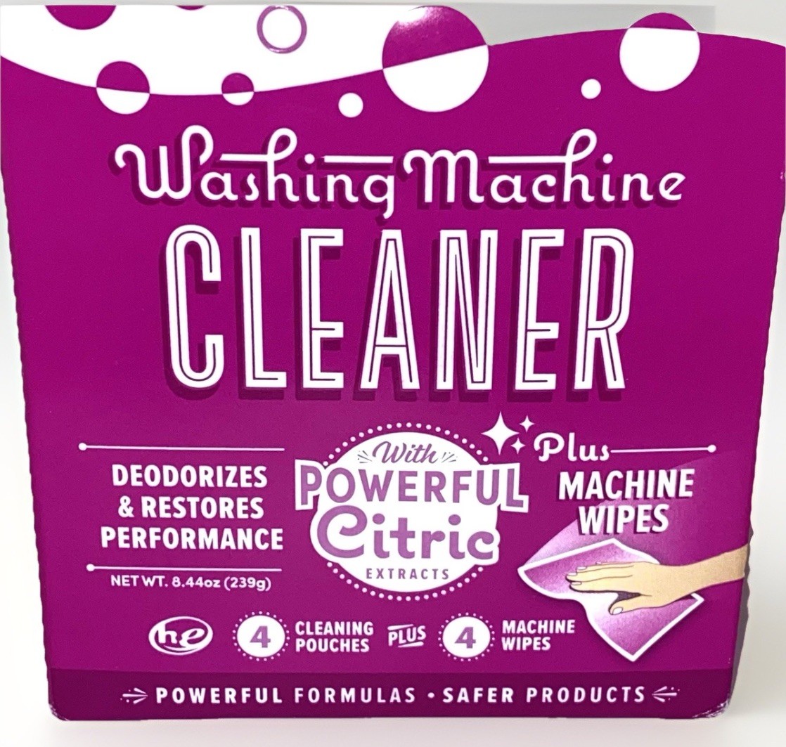 Lemi Shine ~ Washing Machine Cleaner ~ 4 Cleaning Pouches + 4 Machine Wipes