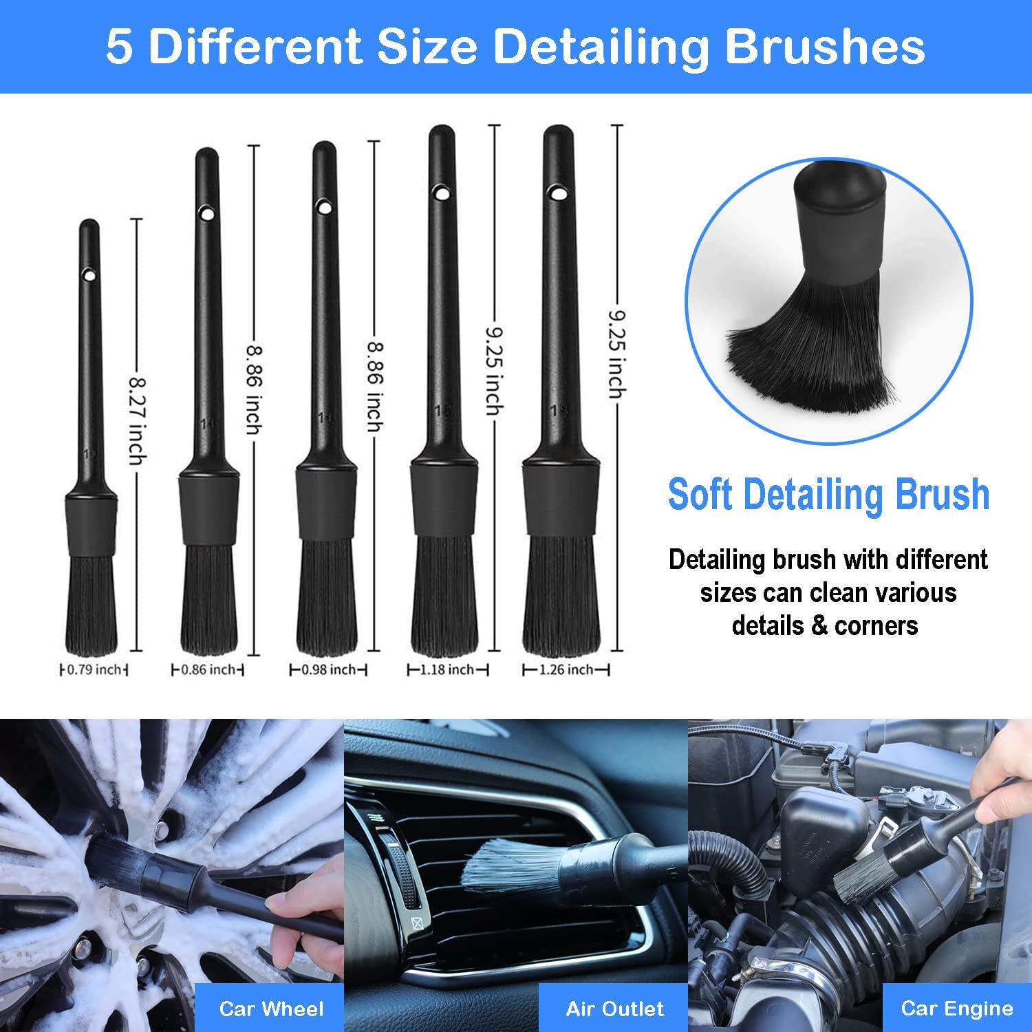 26Pcs Auto Cleaning Brush Set – Interior/Exterior, Wheels Drill Brushes, Buffing