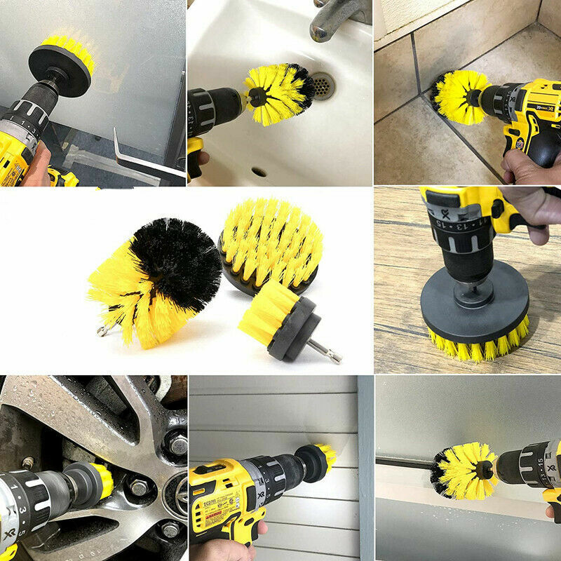 3PCS Drill Brush Power Scrubber Drill Attachments For Grout Cleaning