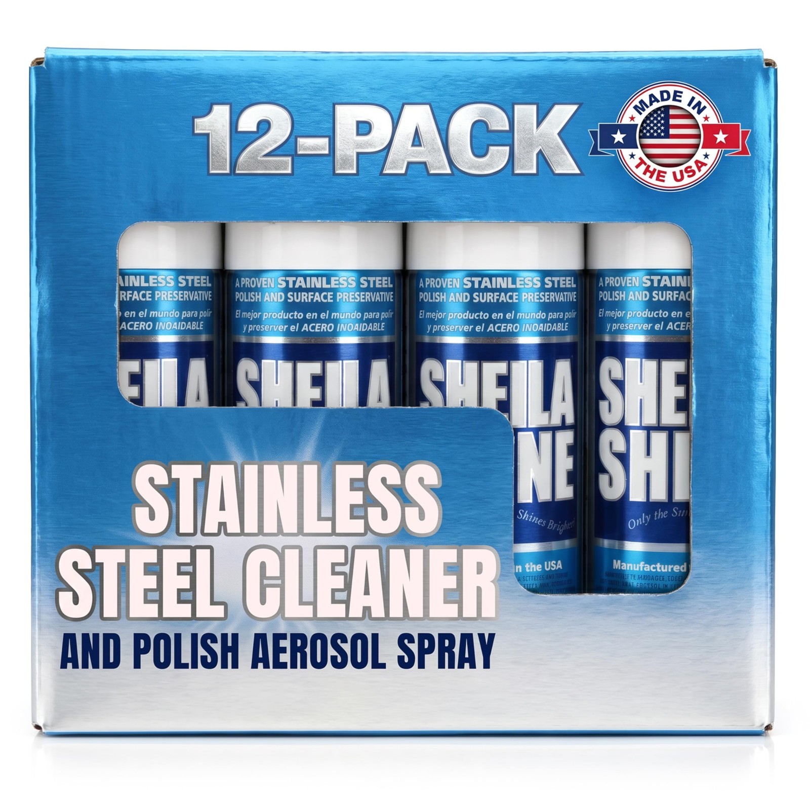 Stainless Steel Cleaner & Polish – 12 x 10oz, Cleans & Protects Appliances, Sink