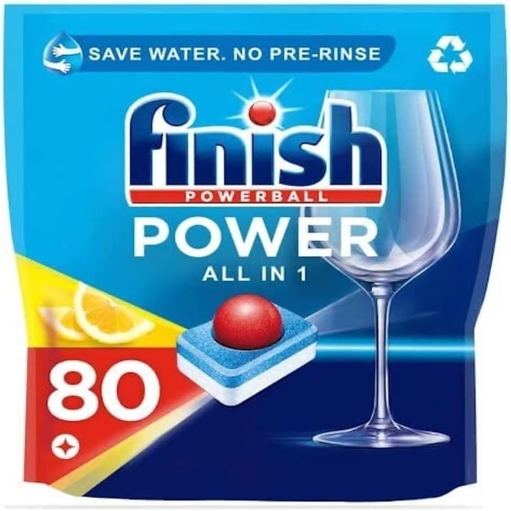 Finish All in 1 Max Dishwasher Tablets Lemon, 80 Tablets