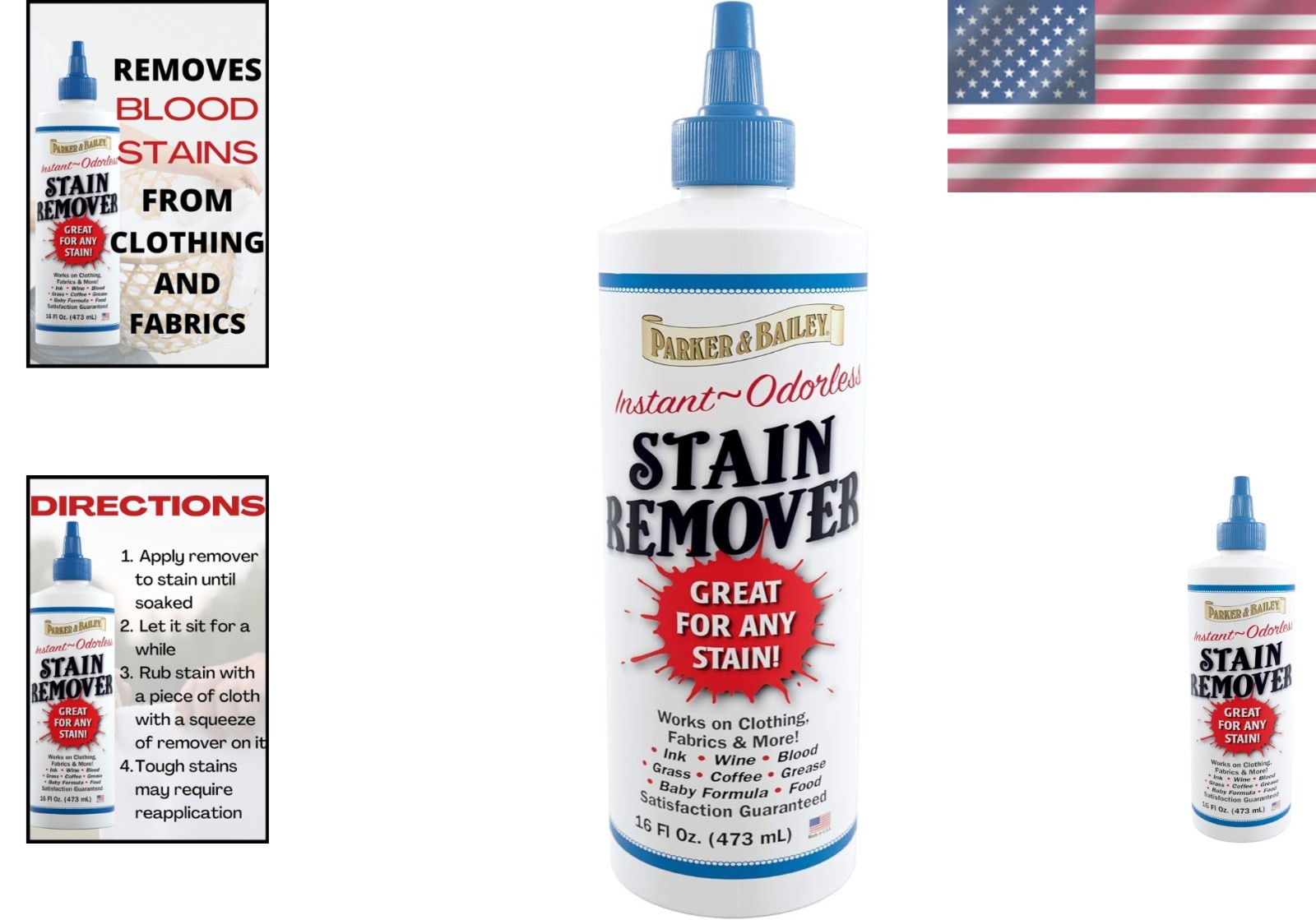 Parker and Bailey Stain Remover – 16oz Odorless Formula for Carpet & Furniture