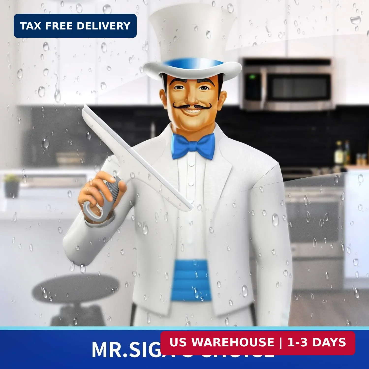 MR.SIGA Multi-Purpose Silicon Squeegee for Window, Glass, Shower Door, Car Winds
