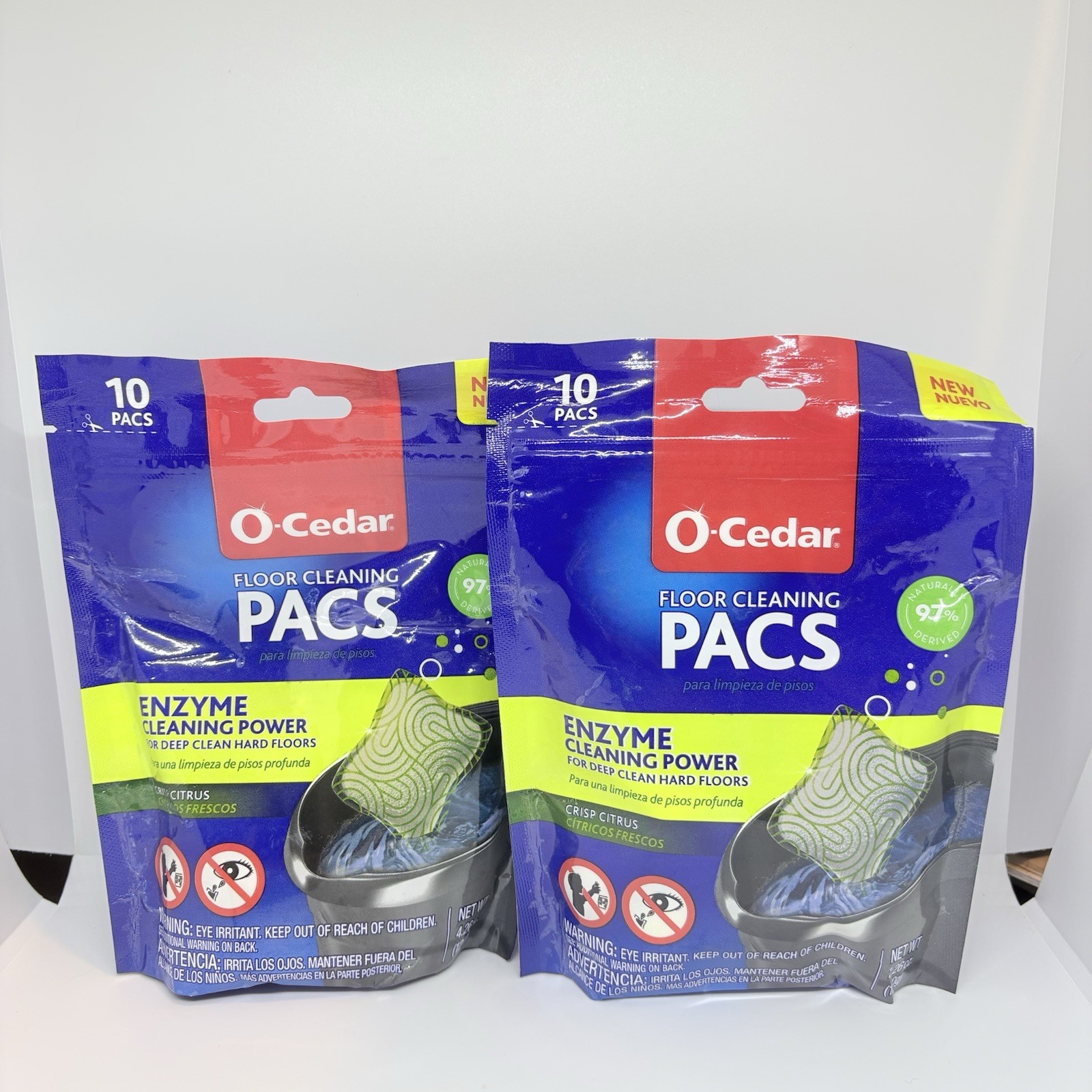 (4) O-Cedar PACS Hard Floor Cleaner, Crisp Citrus Scent & Lavender (10-Count ea)